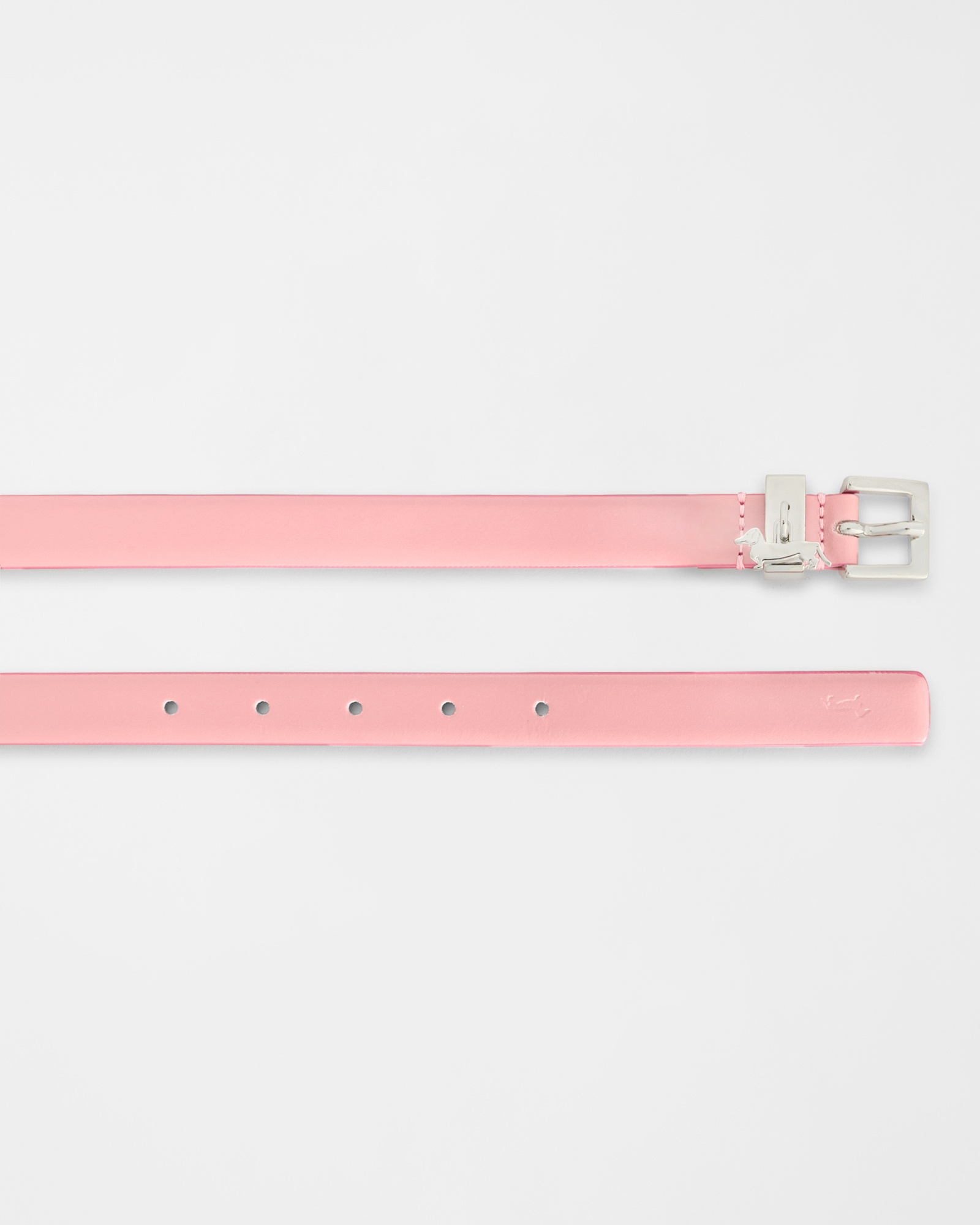 Leather belt with dachshund charm, Red, large image number 1