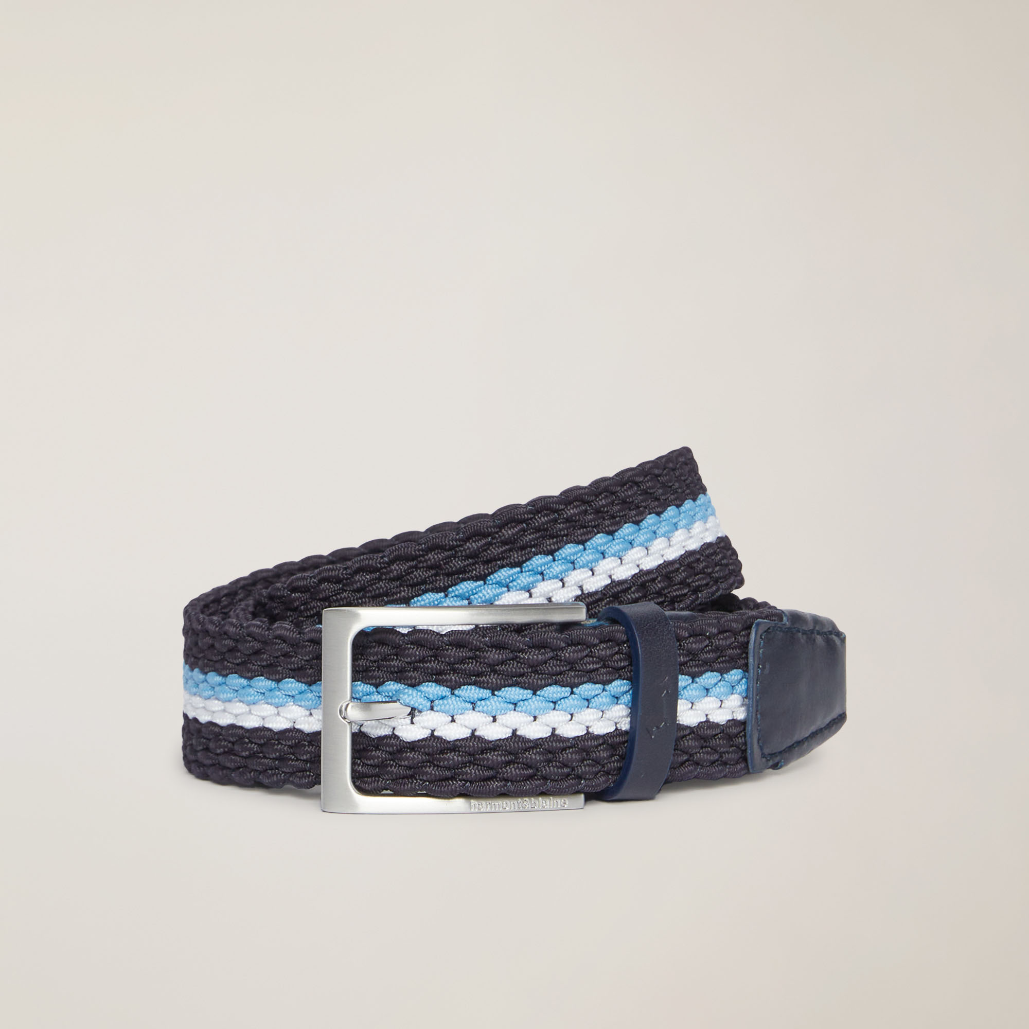 Cintura Intrecciata, Bianco/Blu, large