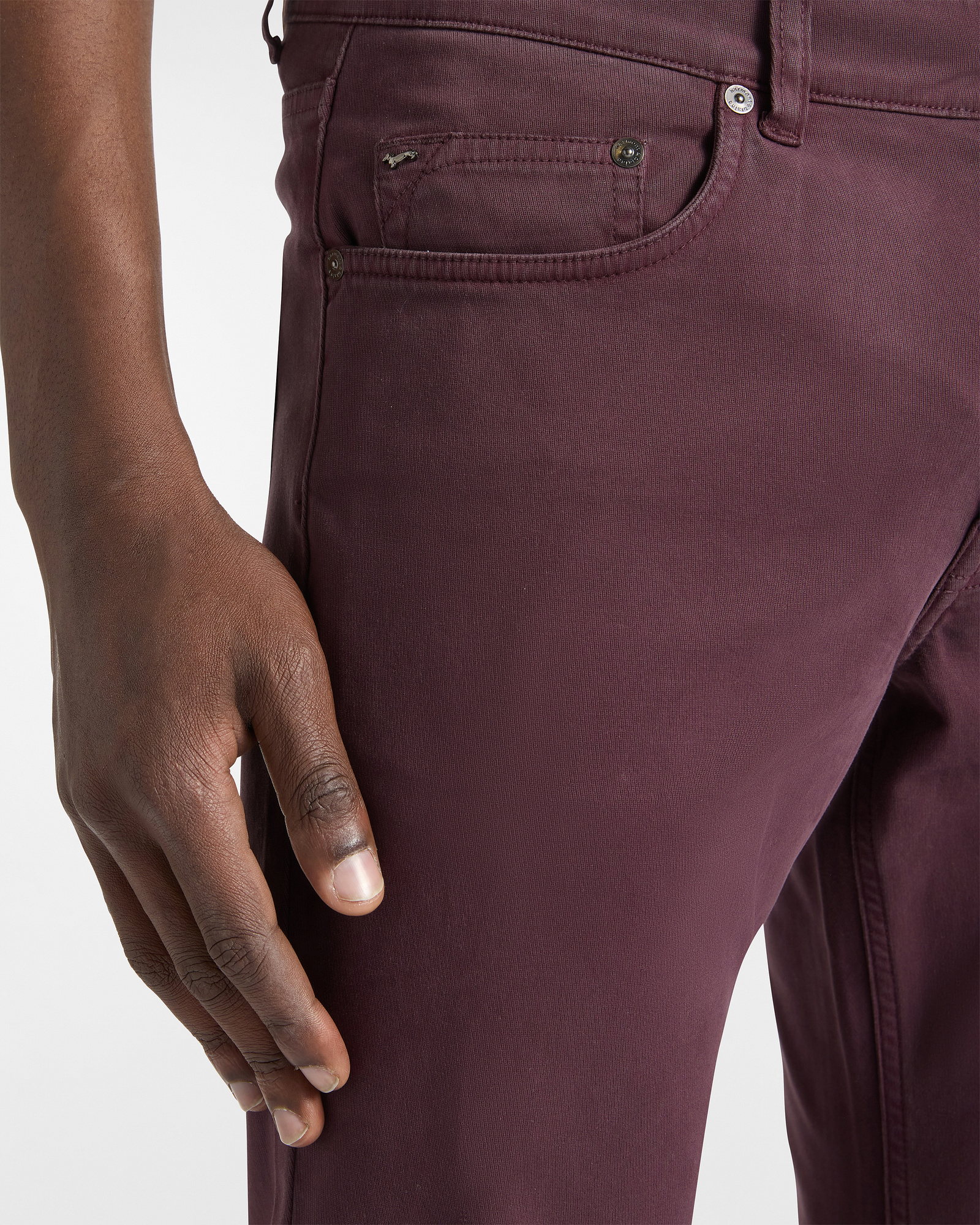 Five-Pocket Narrow Pants, Dark Red, large image number 2