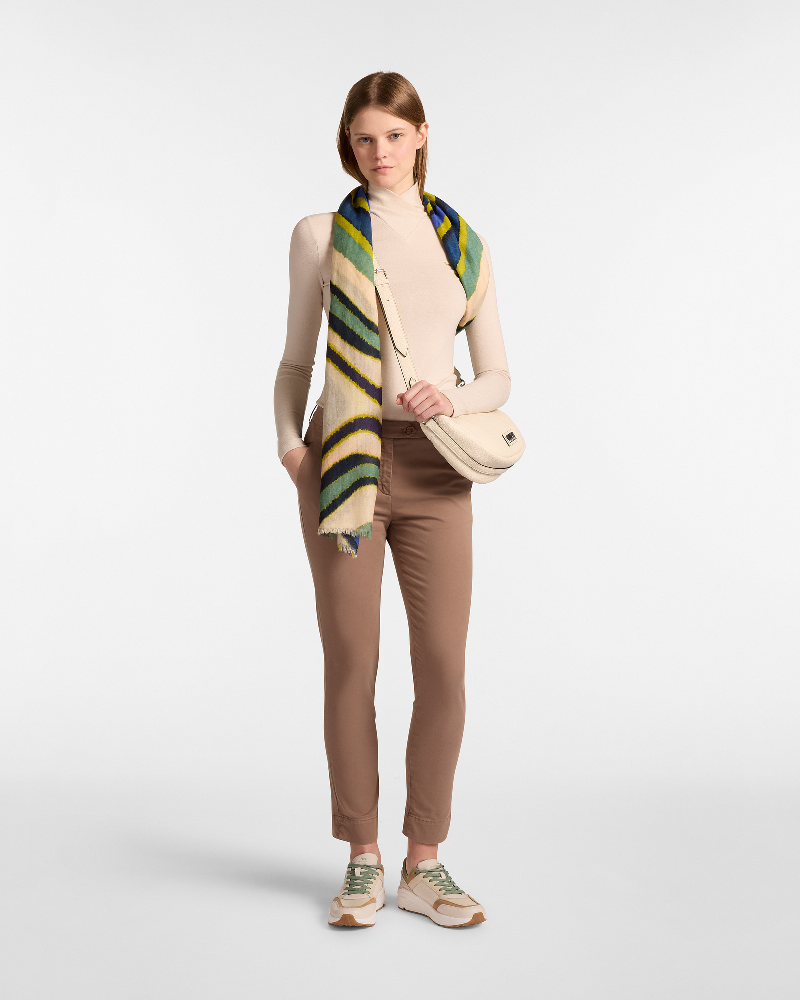 Dolcevita con Cuello Cruzado, Beige, large image number 3