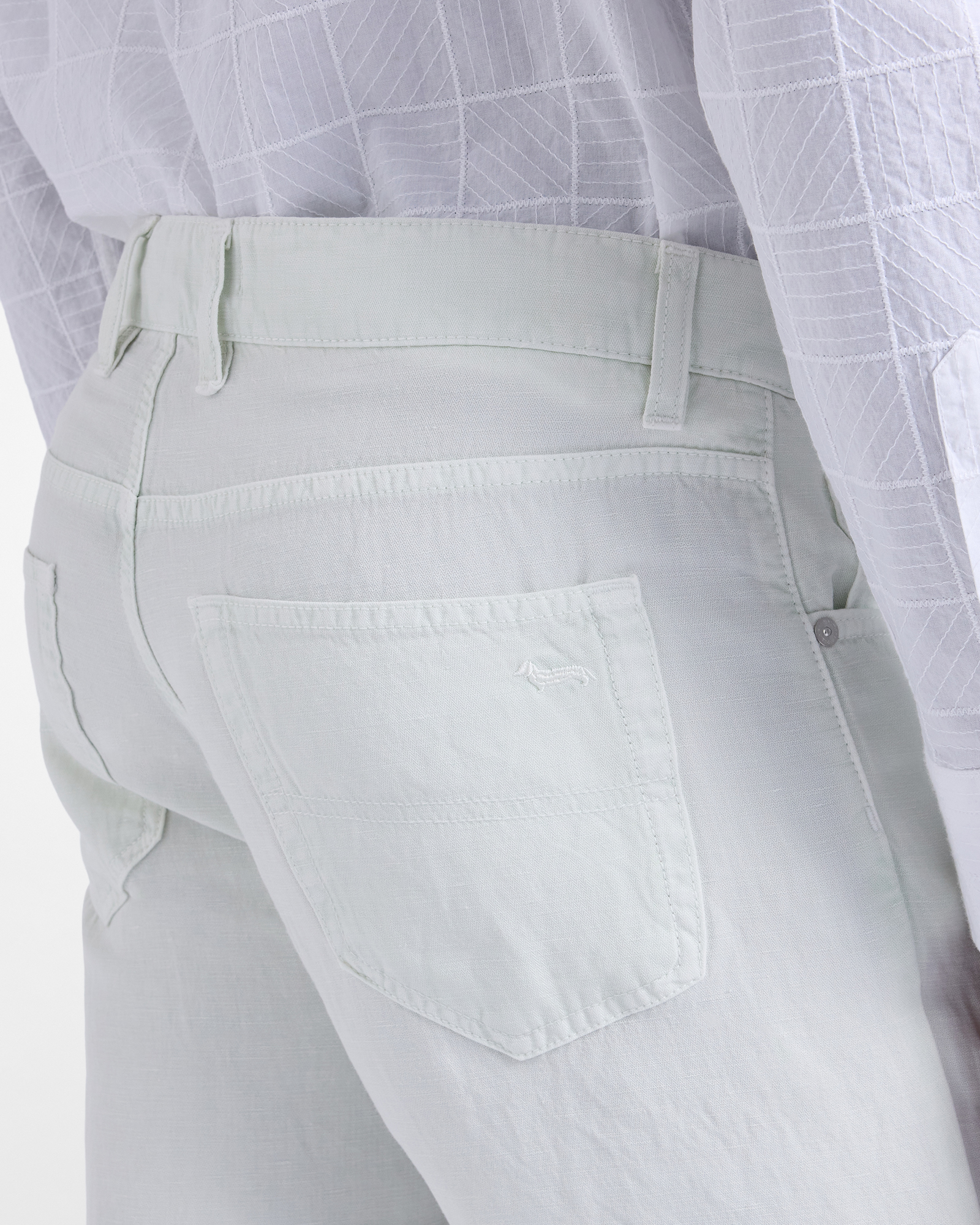 Men's Earth Dye capsule five-pocket pants, Green, large image number 2