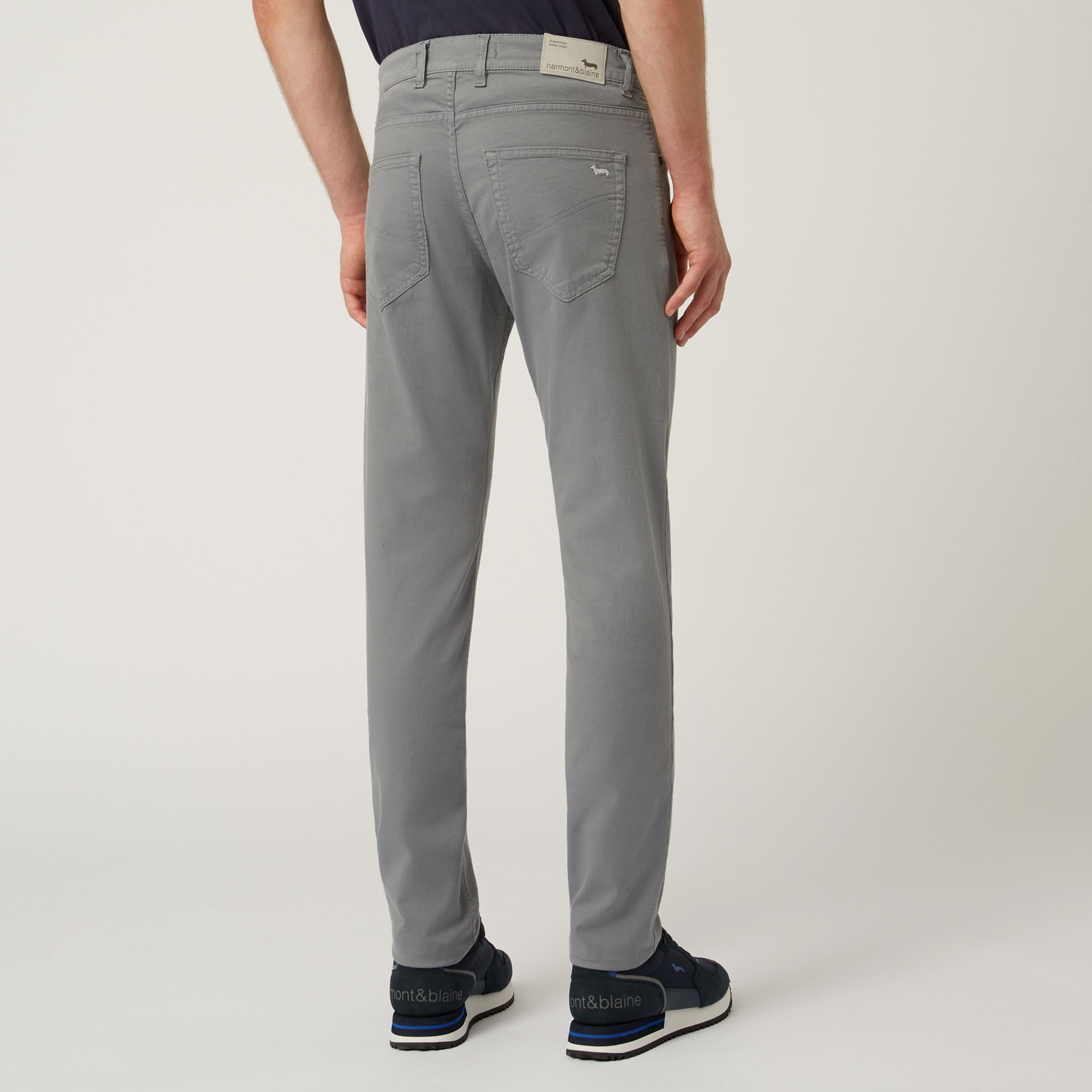 Essentials trousers in plain coloured cotton, Grey, large image number 1