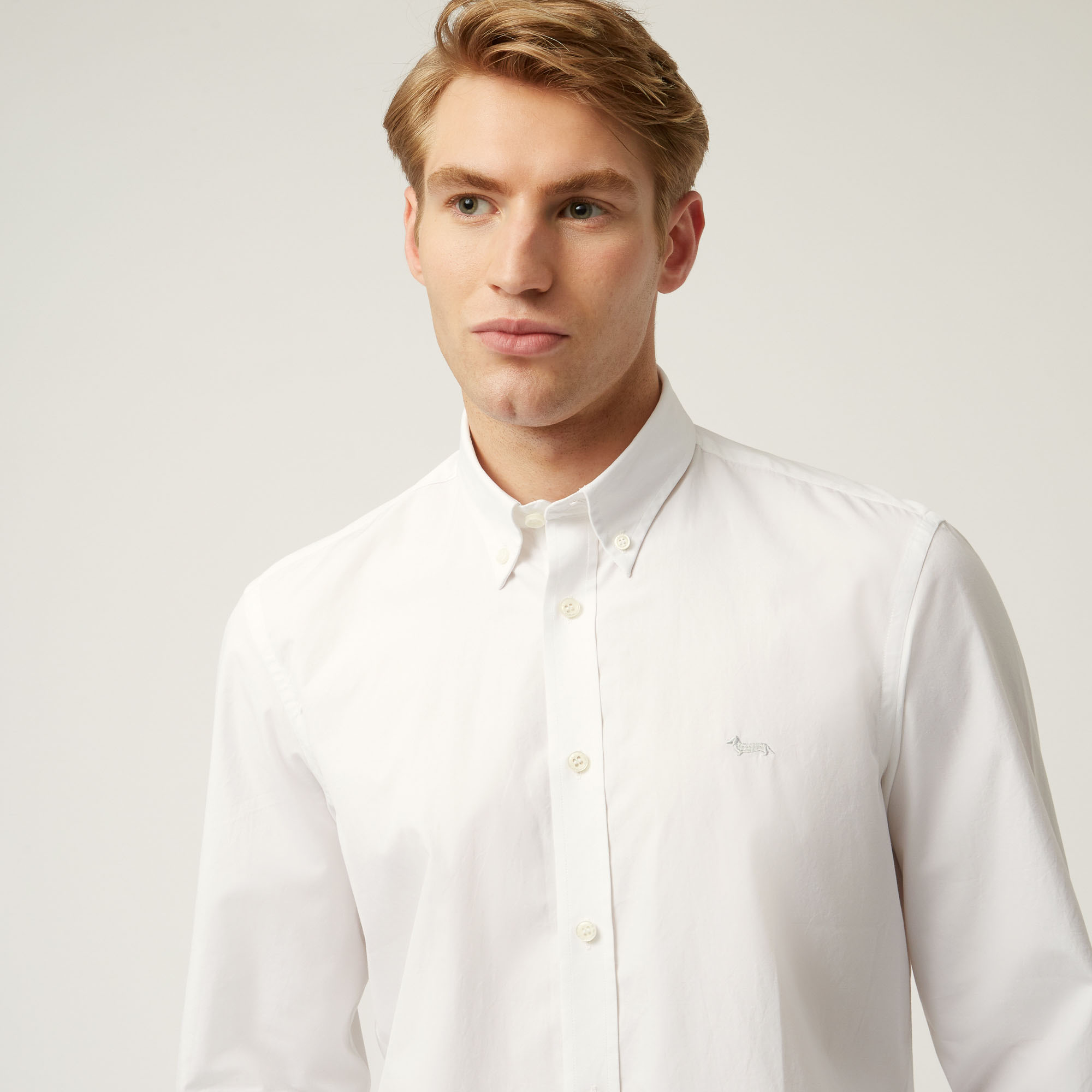 Camicia Essentials in cotone tinta unita, Bianco, large image number 2