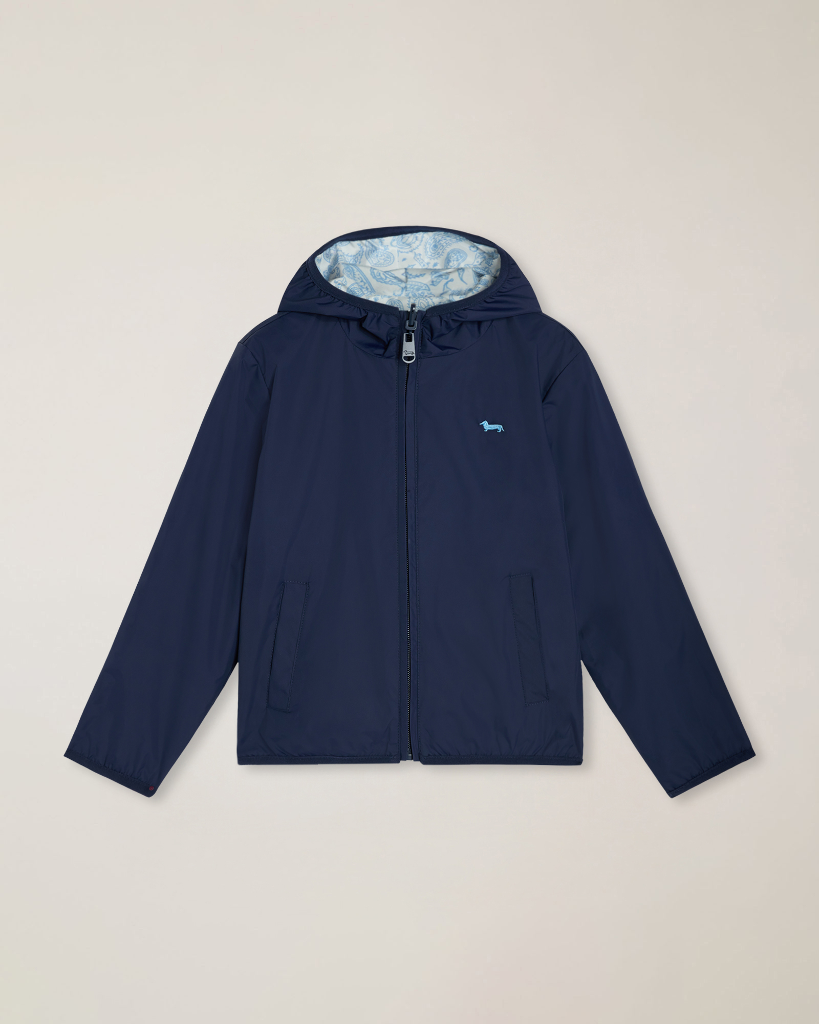 Giubbino nylon double face con cappuccio