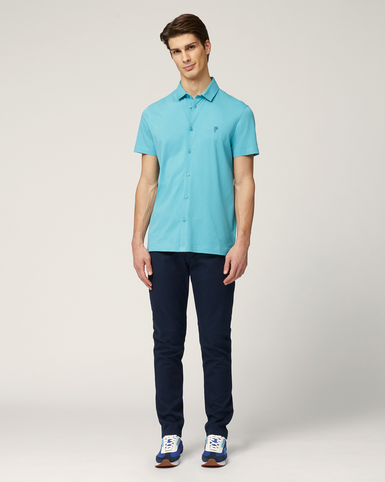 Cotton Shirt-Polo, Peacock Green, large image number 3