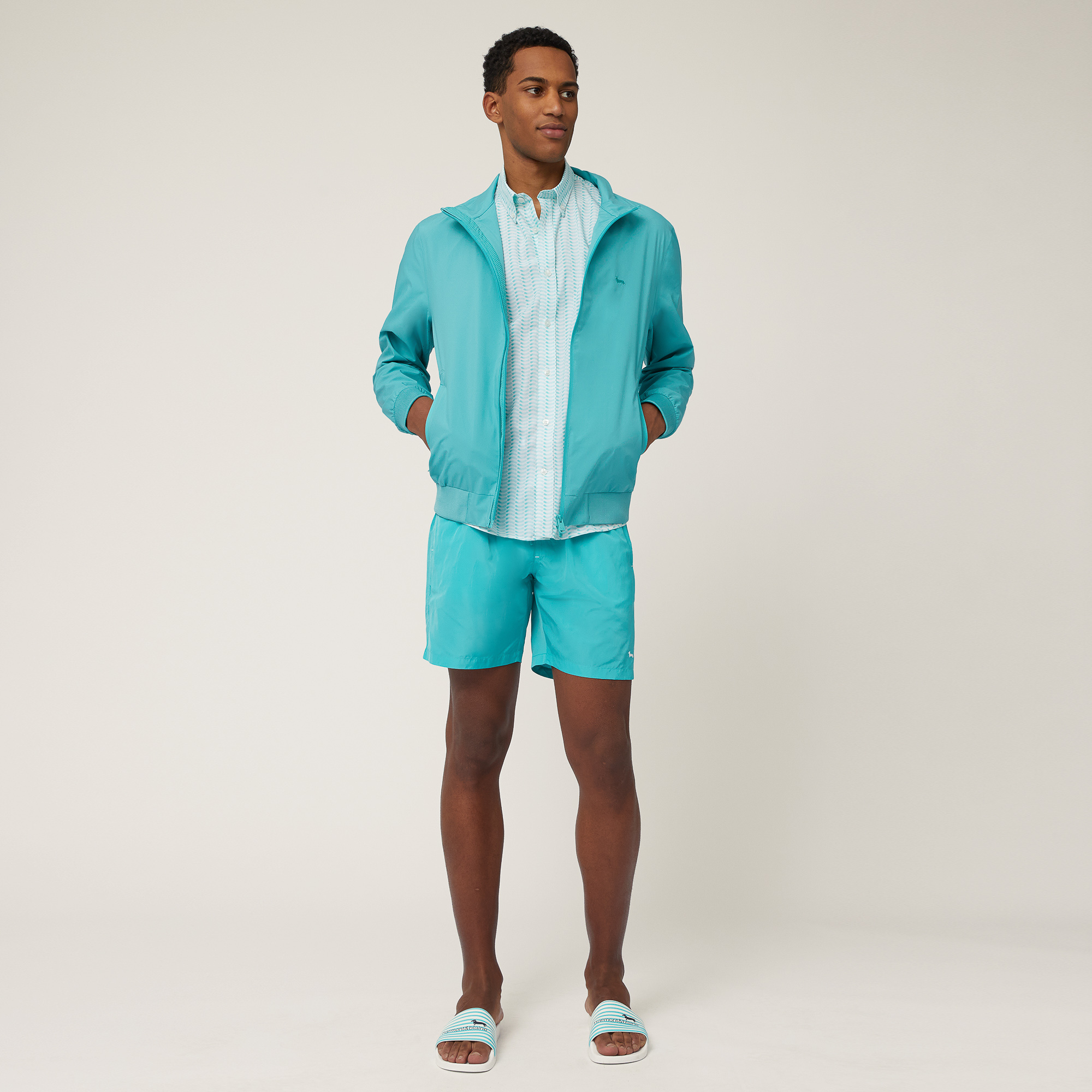 Softshell Regular Bomber Jacket, Turquoise, large image number 3