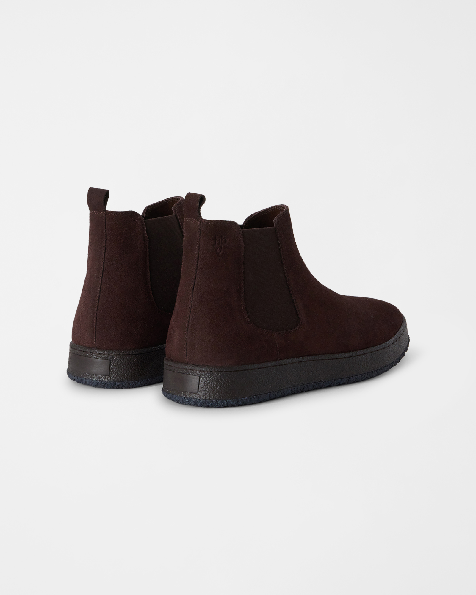Scarpa HBJ Uomo Chelsea in vera pelle scamosciata, MARRONE, large