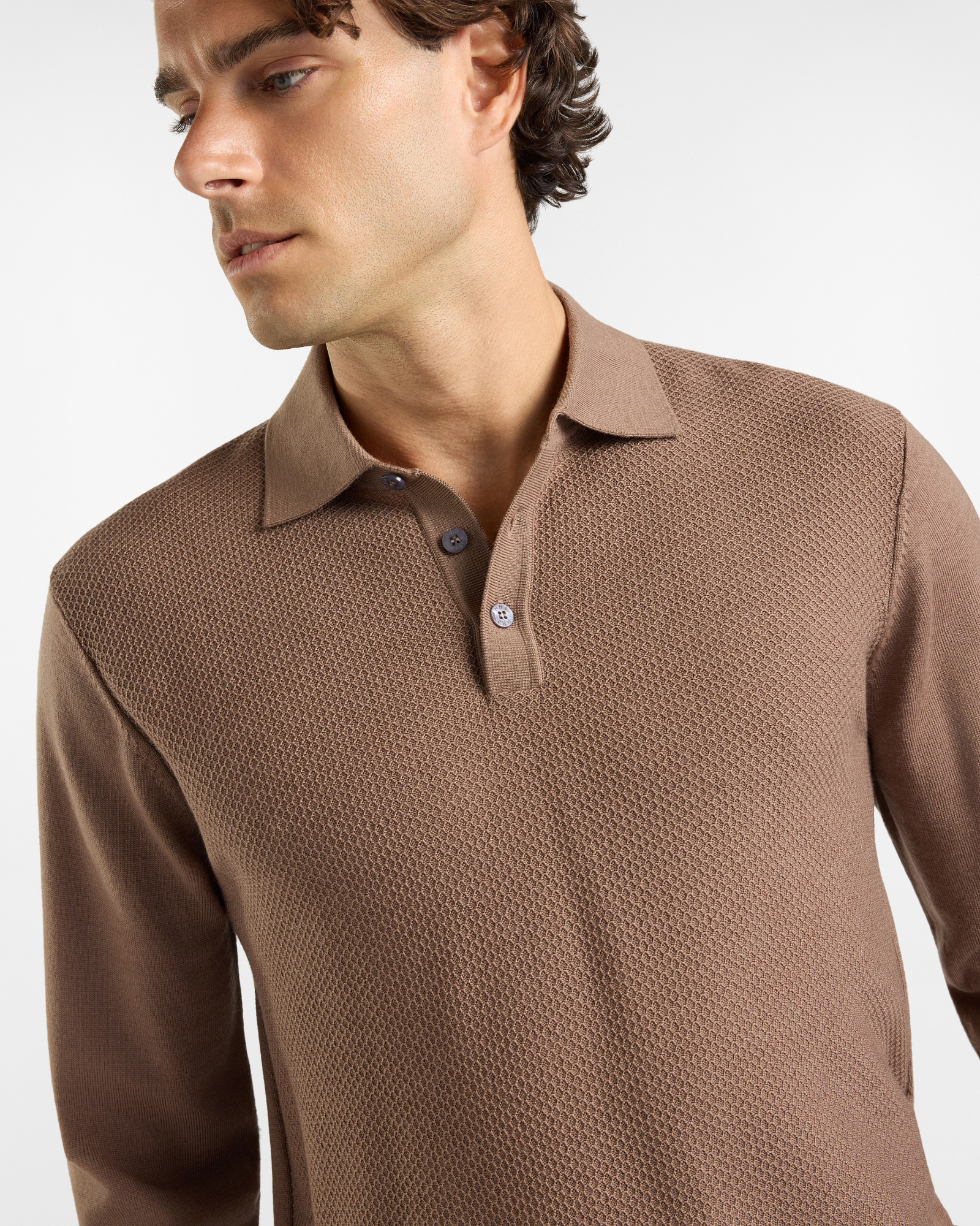 Maglia Polo HBJ Uomo in pura lana, BEIGE, large