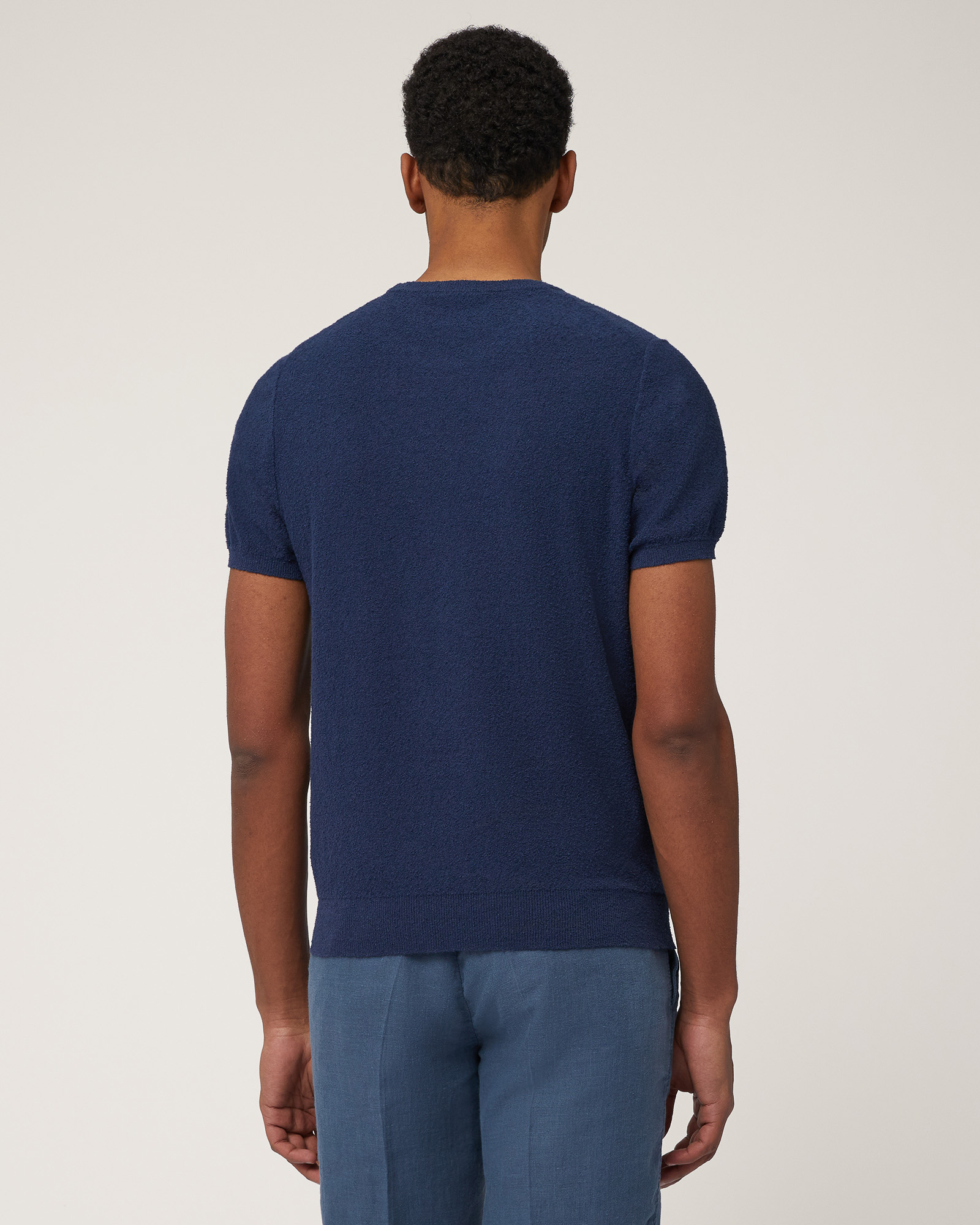 Terry T-Shirt with Dachshund, Navy Blue, large image number 1