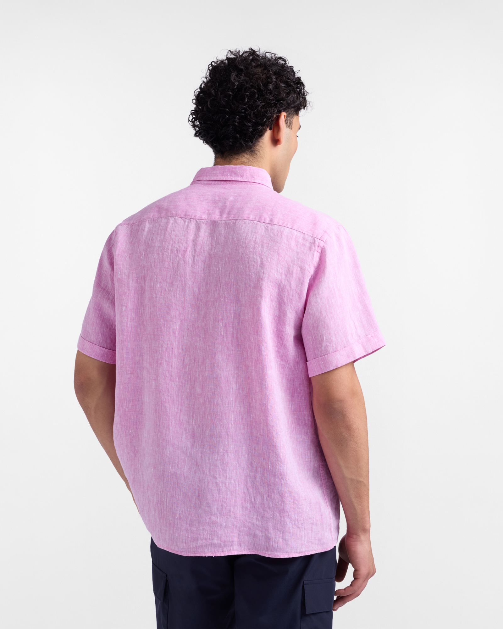 Straight-fit pure linen shirt