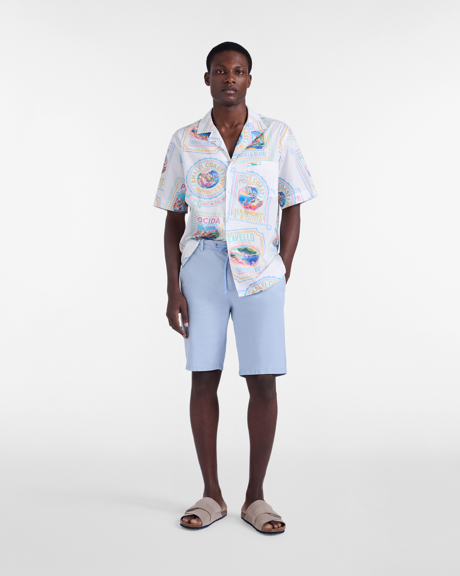 Men's Postcard capsule bowling shirt, White, large image number 3