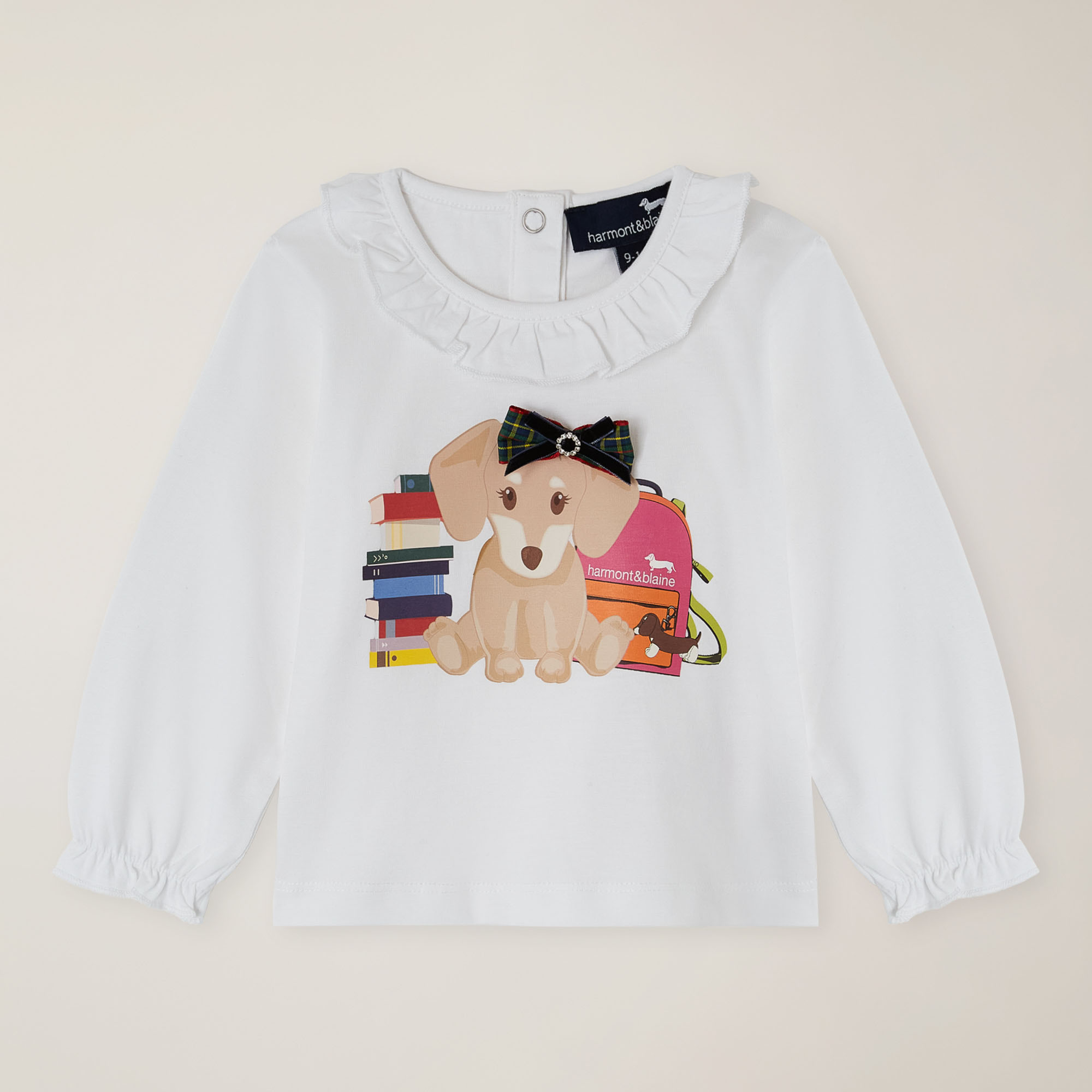 T-Shirt Stampa Bassotto, Bianco, large image number 0