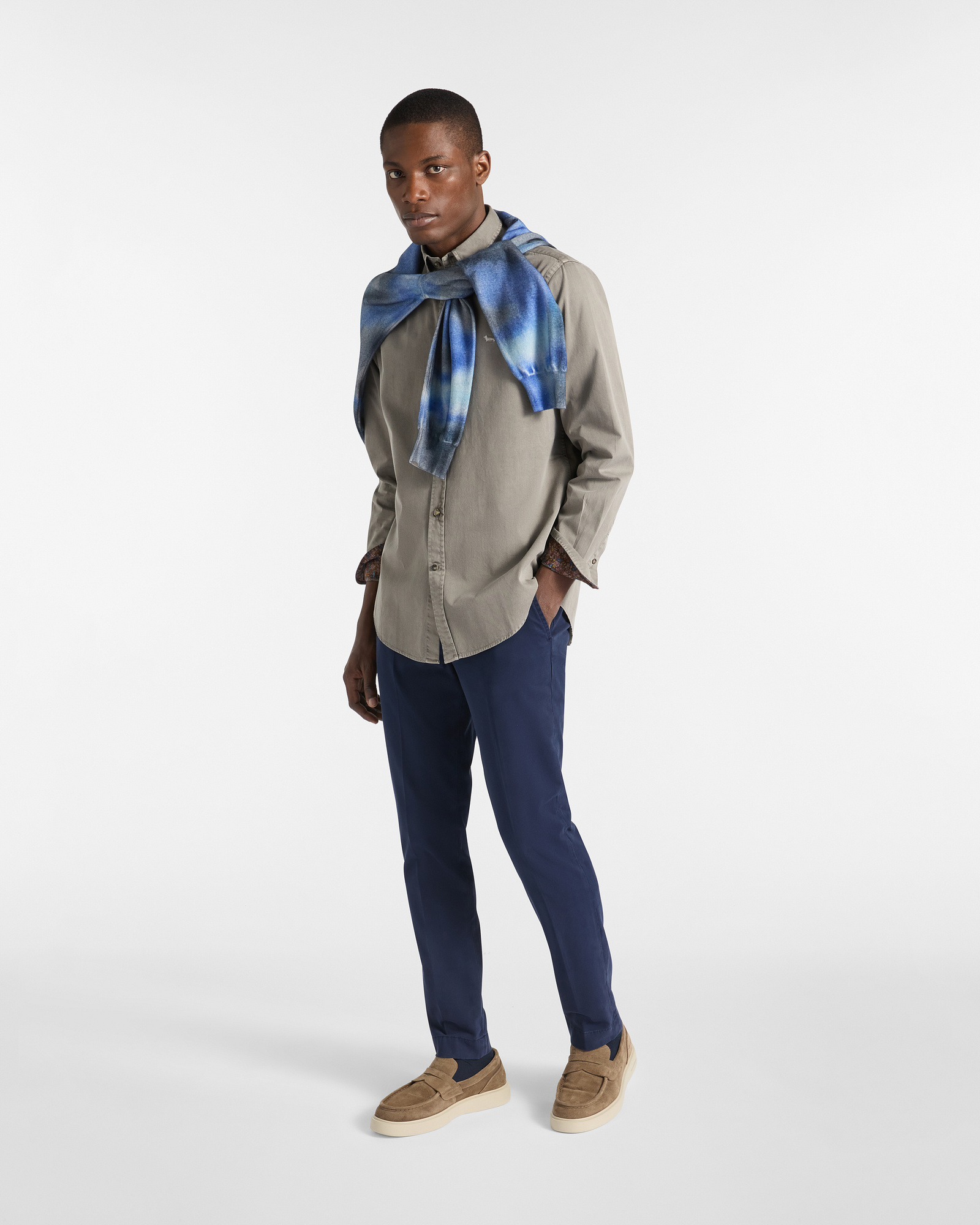 Gabardine Shirt with Earth Dye Capsule, Ice, large image number 3