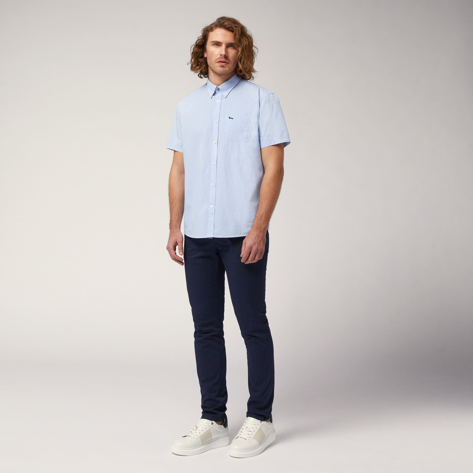 Organic Cotton Poplin Short-Sleeved Shirt, Sky Blue, large image number 3