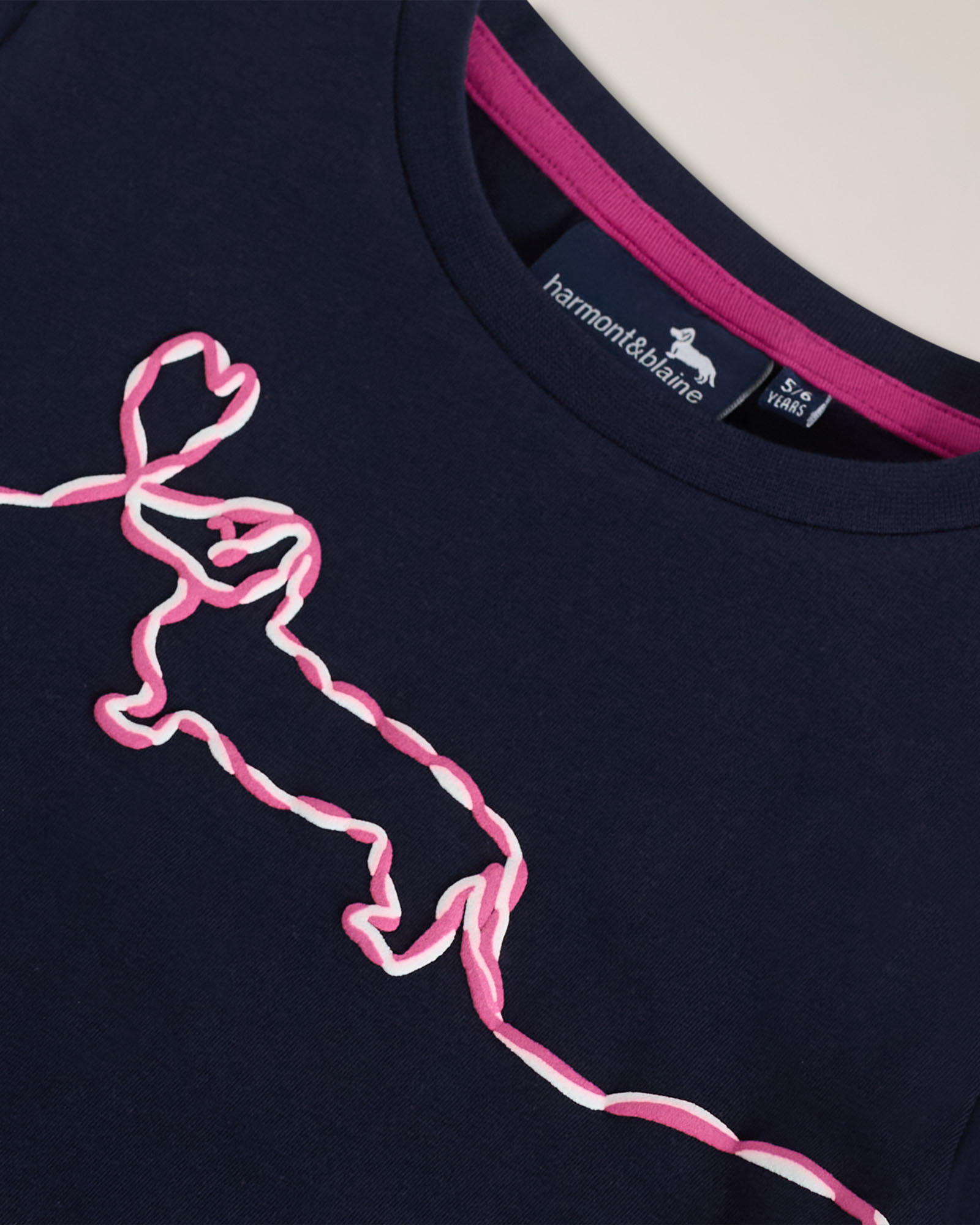 Jersey T‑shirt with front embroidered dachshund, Navy Blue, large image number 2