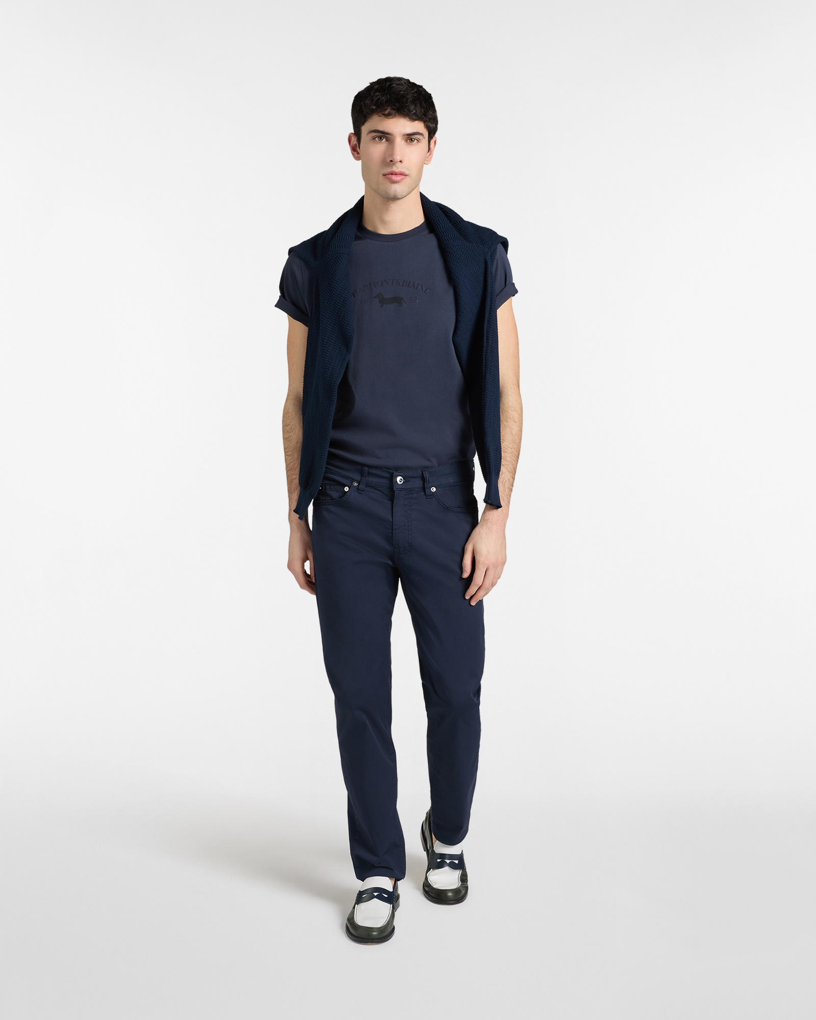 Narrow-fit five-pocket trousers, Blue, large image number 3