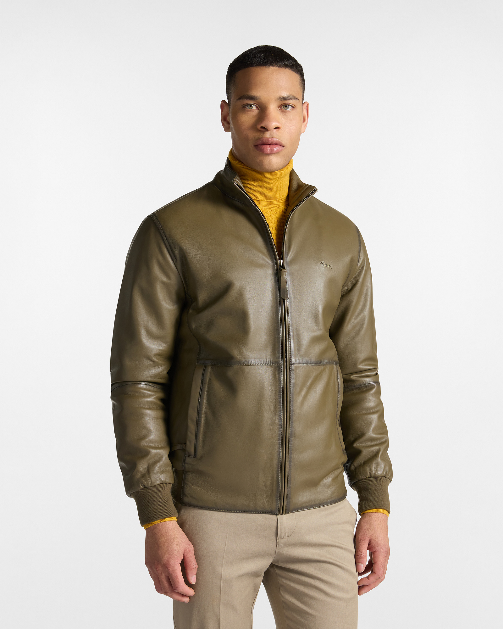 Genuine Leather Bomber Jacket