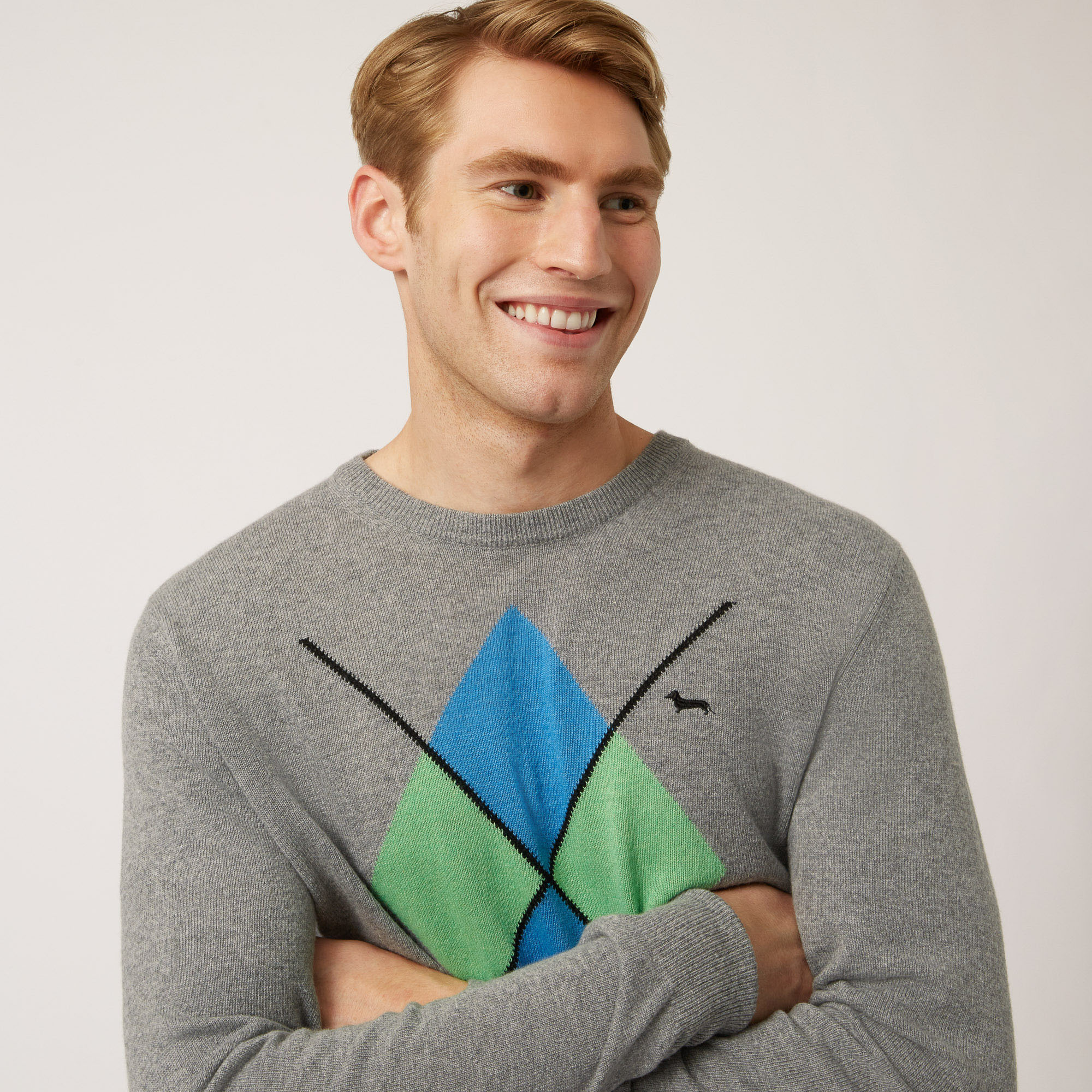 Ski Lounge Crew-Neck Pullover With Diamond Detail, Gray, large image number 2