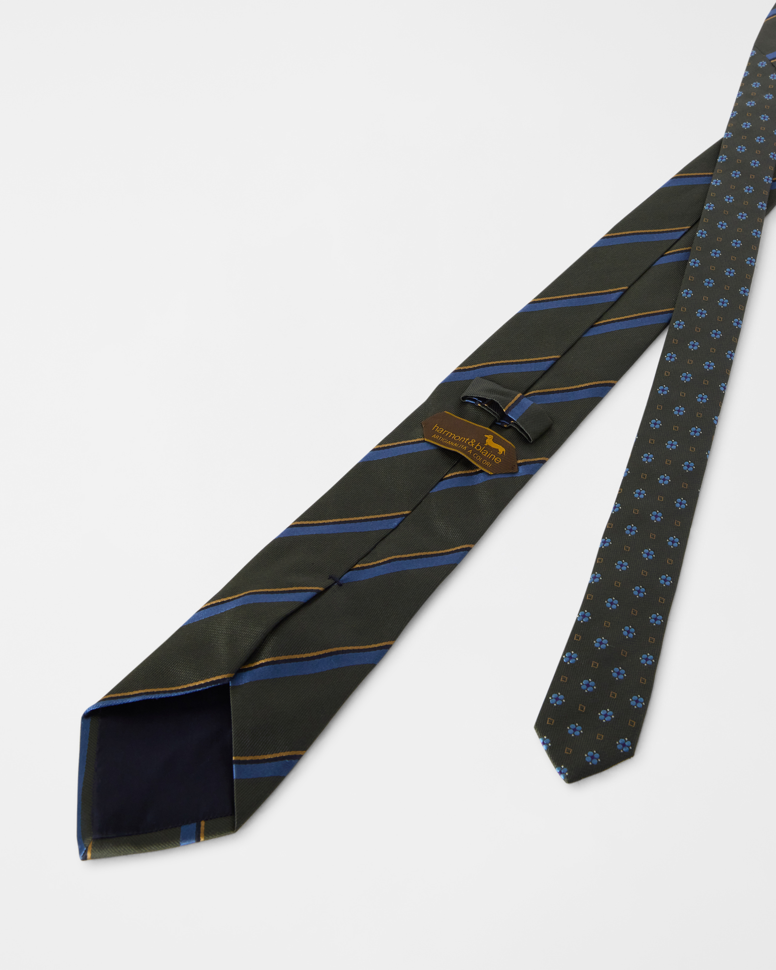 Men&rsquo;s pure silk striped tie from the &lsquo;Colours Quality&rsquo; capsule collection, PETROLEUM GREEN, large