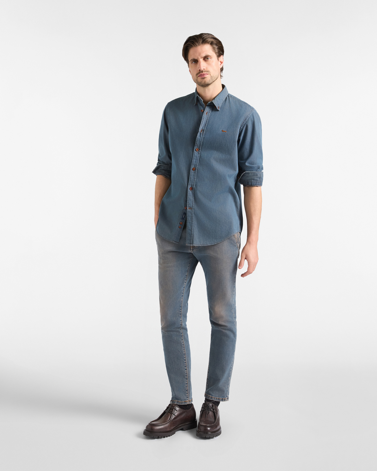 Camisa de hombre en denim EarthDye de corte regular, color azul, AZUL DENIM, large image number 3