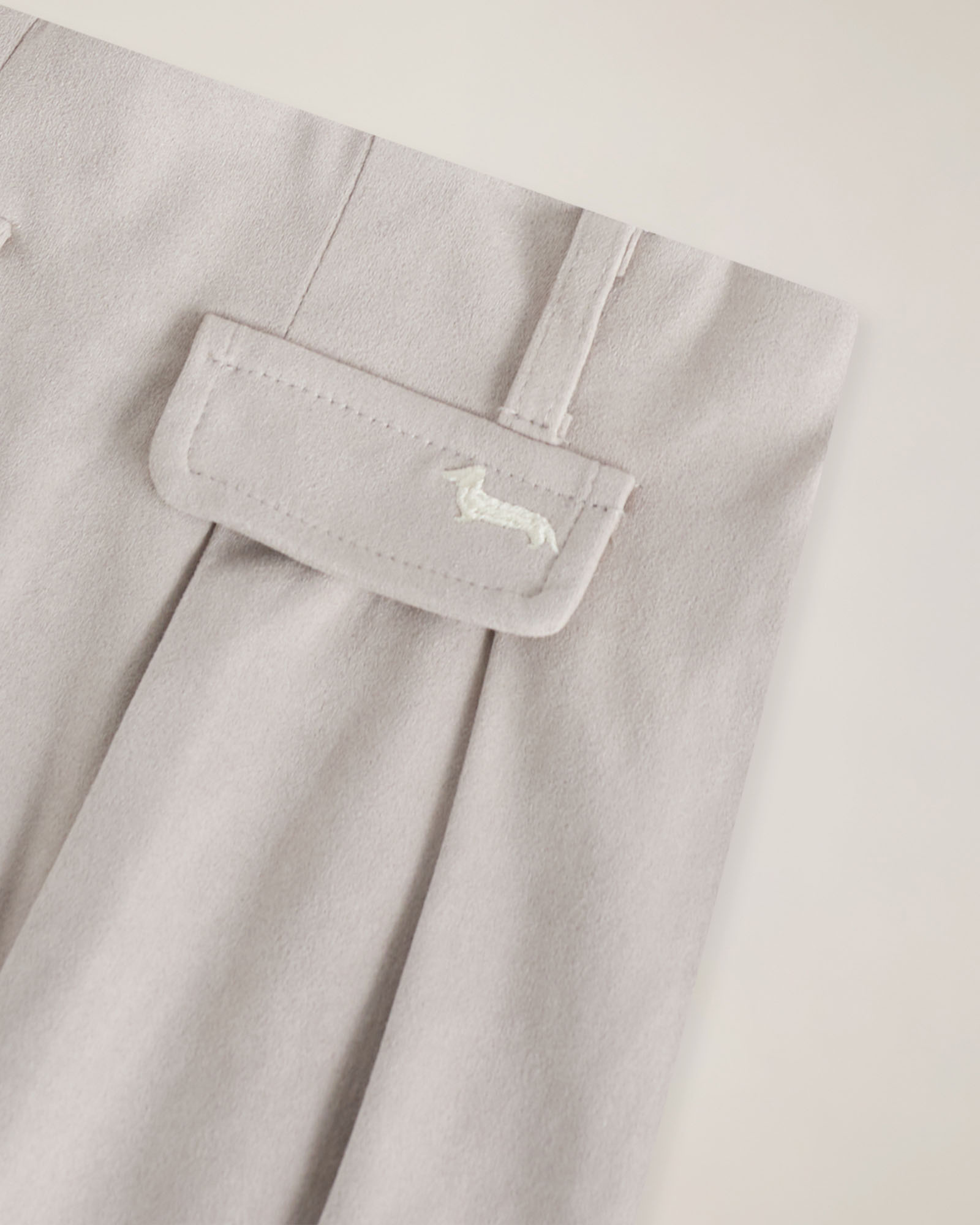 Eco-leather skirt with embroidered logo, Pearl Grey, large image number 2