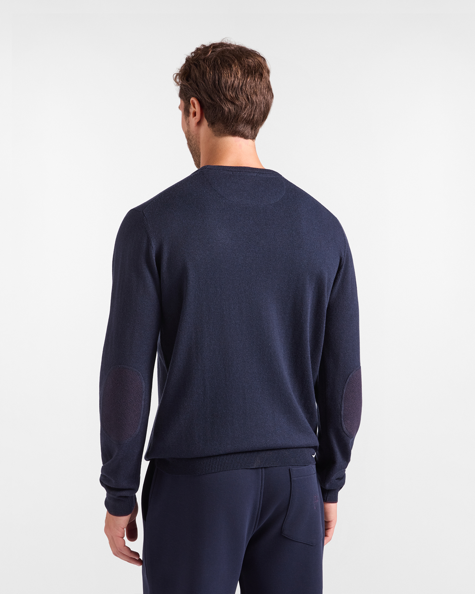 Maglia Girocollo HBJ Uomo in misto lana, BLU SCURO, large