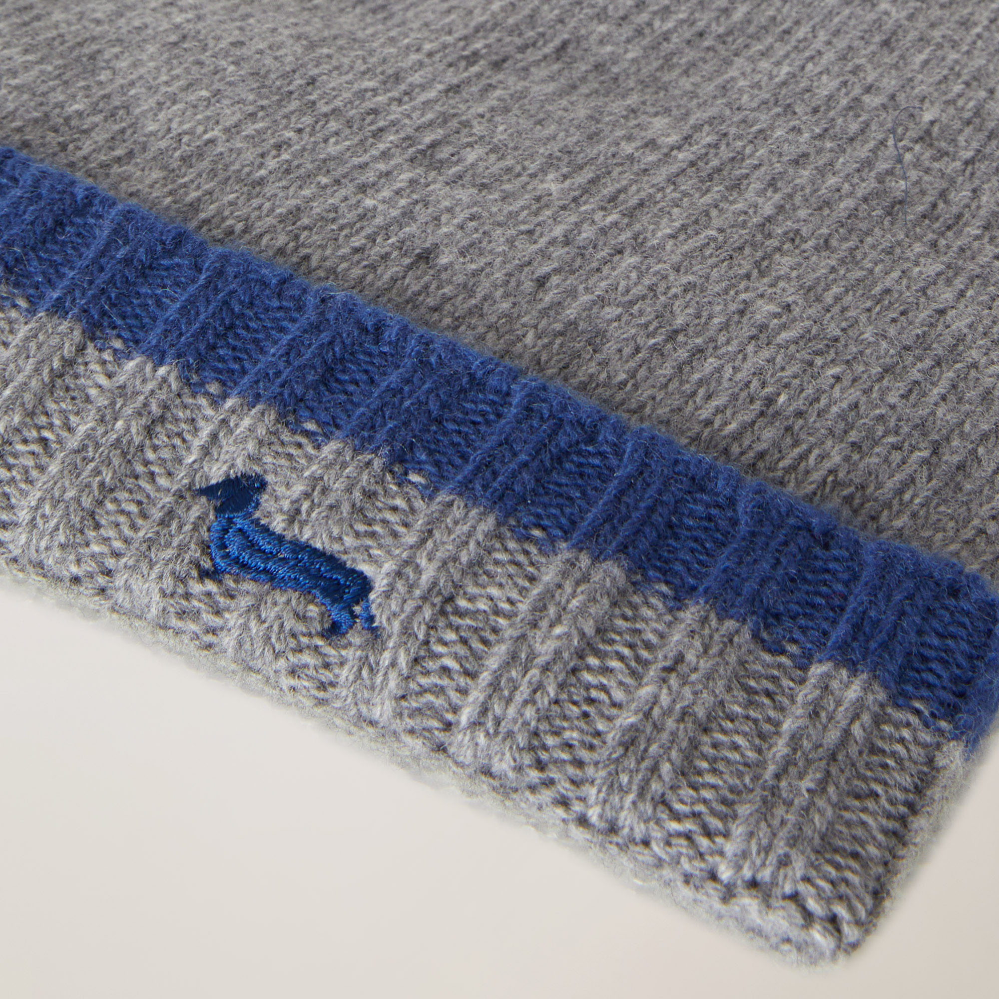 Berretto Corto In Misto Cashmere Con Ricamo Bassotto, Grigio, large image number 1