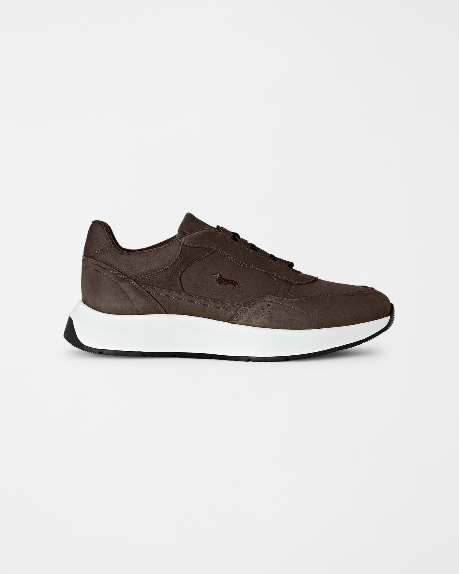 Men's dark brown slip-on sneakers with EVA sole