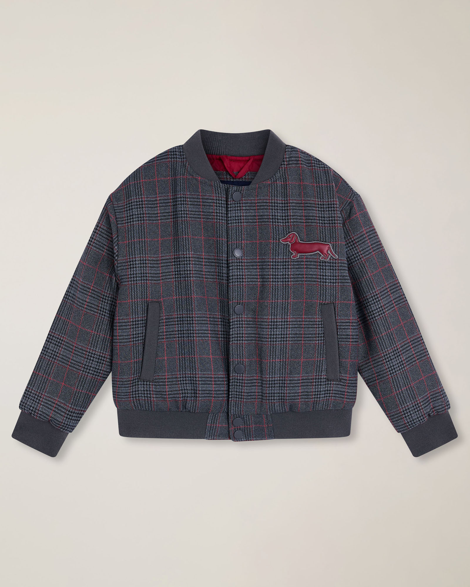 Check varsity bomber jacket