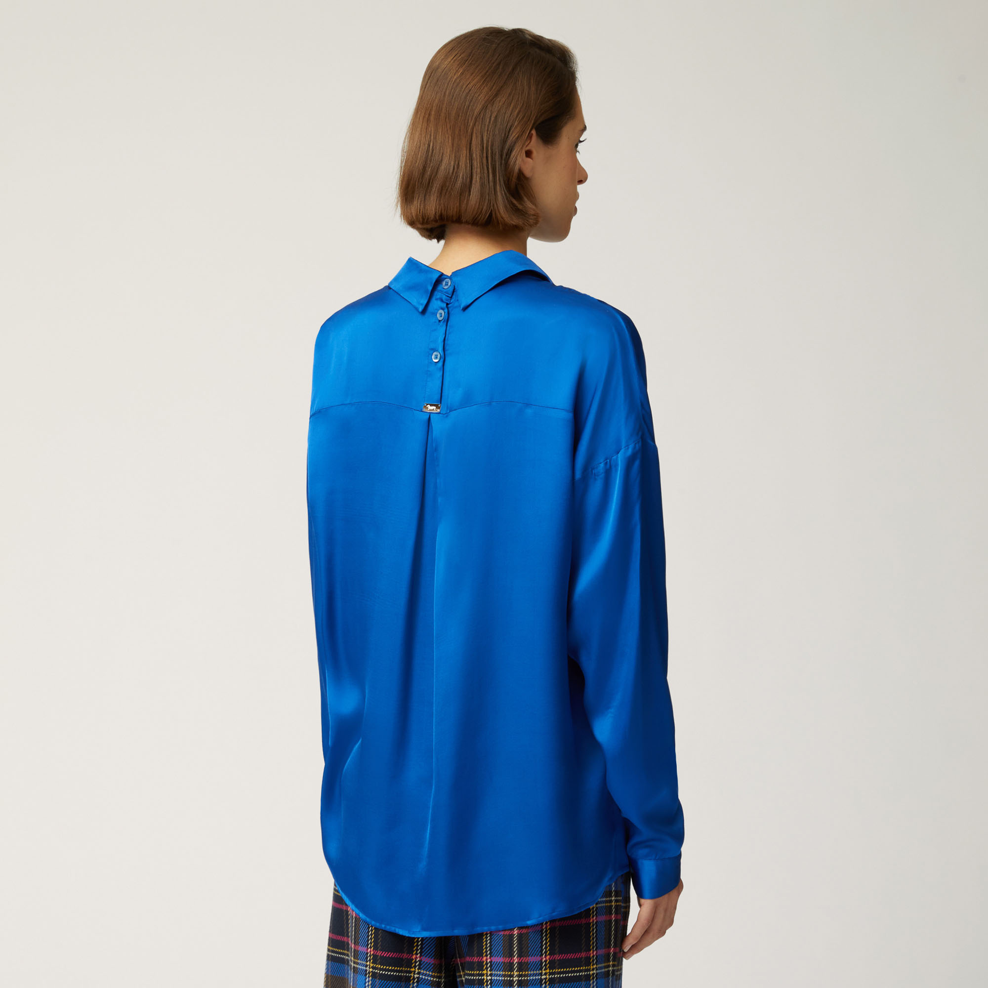 Boxy Shirt With Buttons On The Back, Light Blue, large image number 1