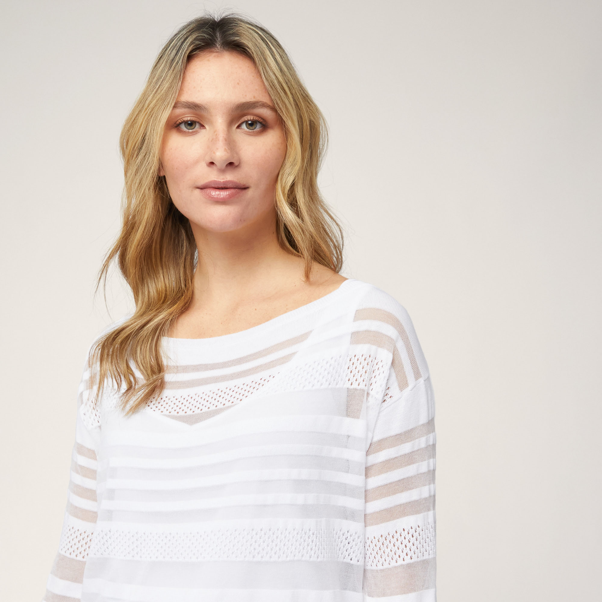 Sweater with Detachable Tank Top, White, large image number 2