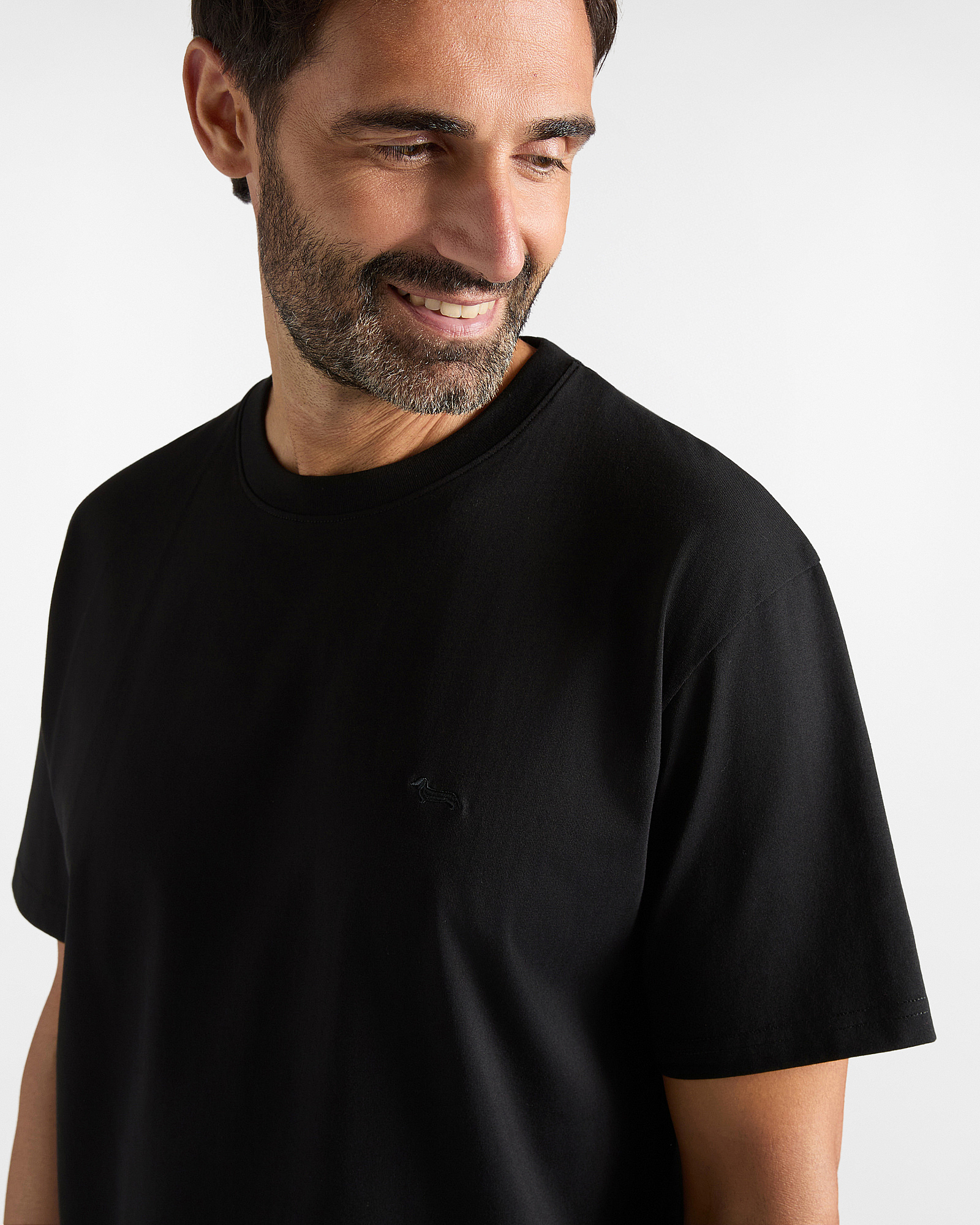 Men's relaxed-fit T-shirt in 100% pure cotton, BLACK, large image number 2