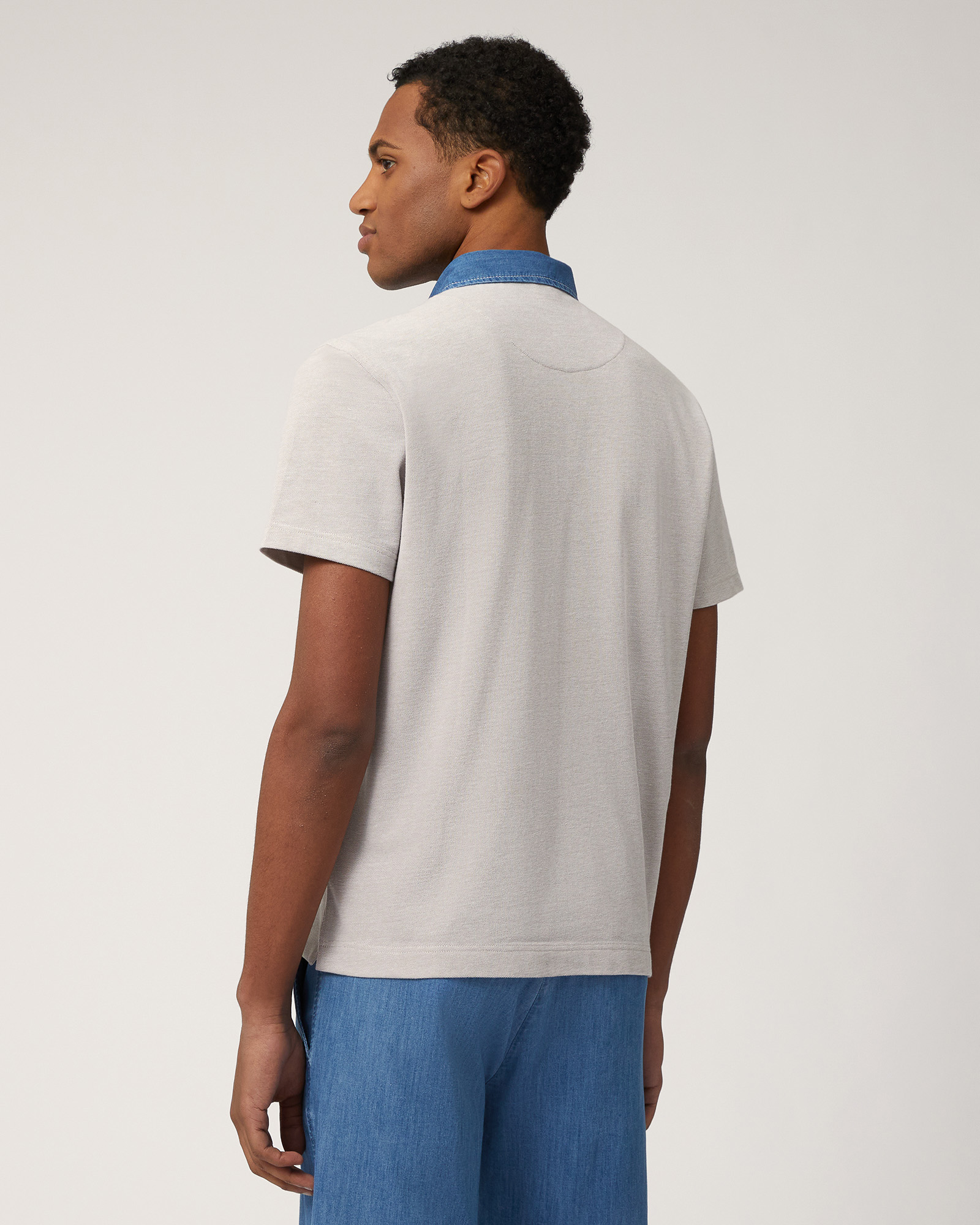 Vietri Polo with Denim Collar