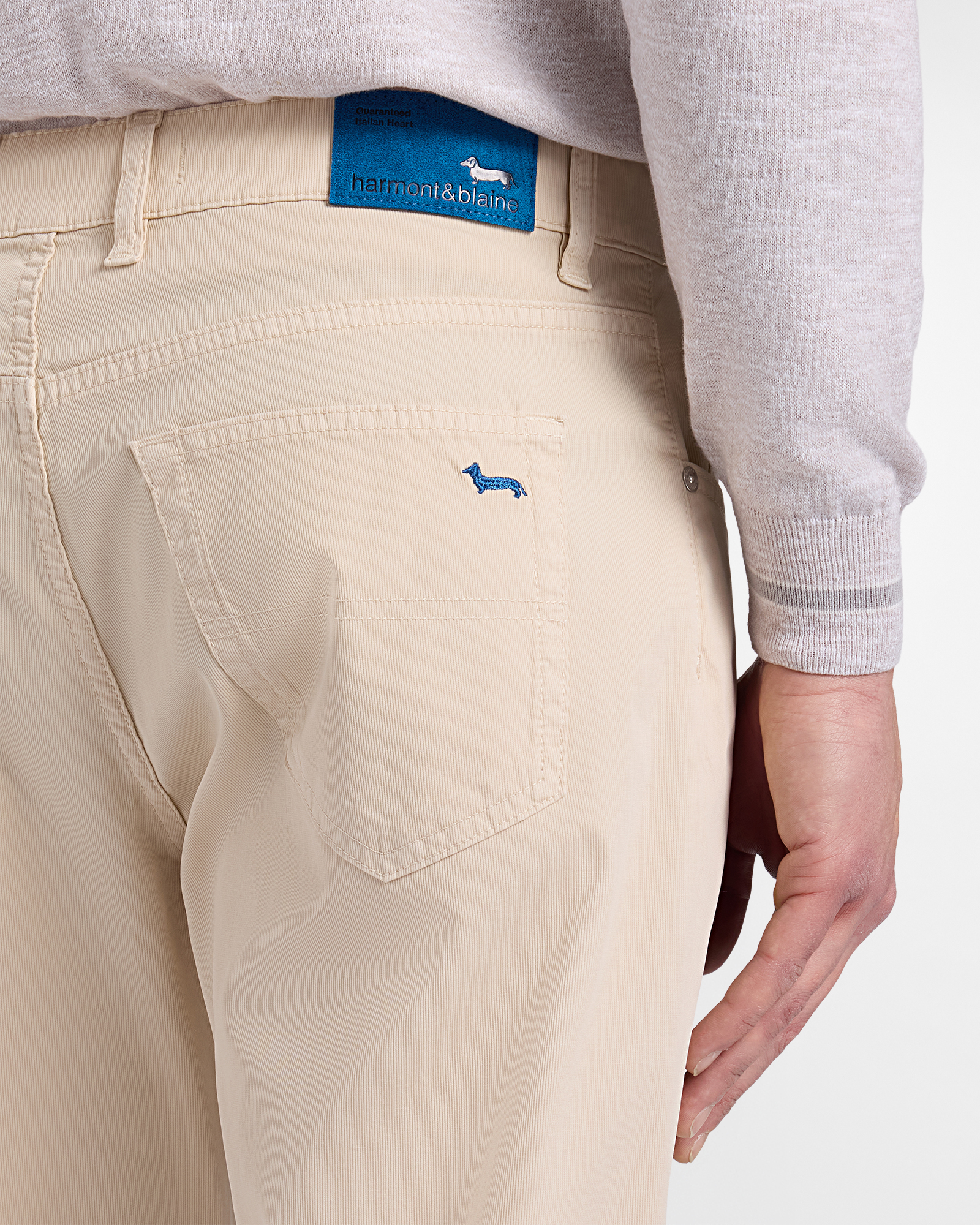 Men&rsquo;s regular-fit five-pocket trousers, Beige, large image number 2