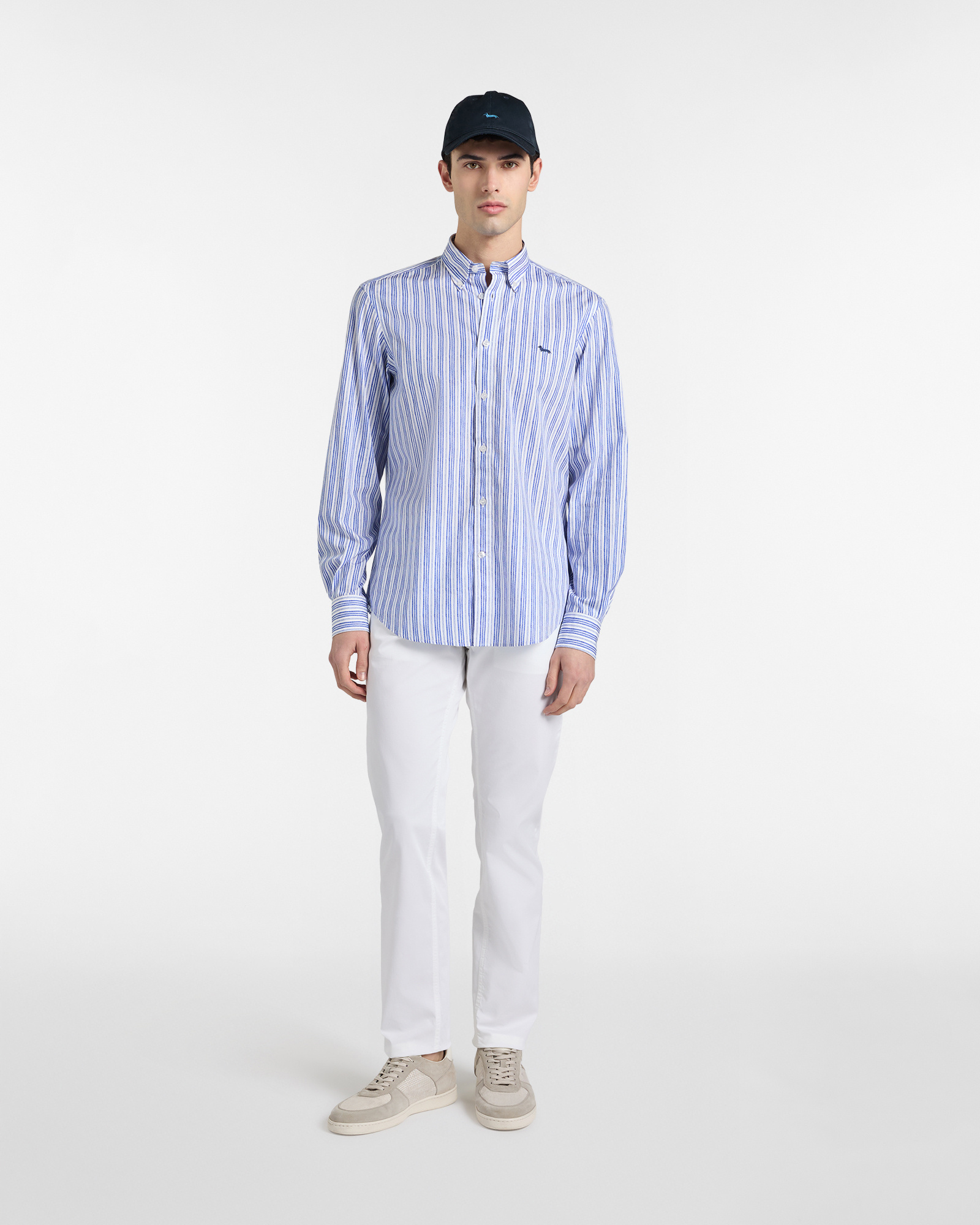 Camisa con estampado de rayas de efecto acuarela, Azul Claro, large image number 3