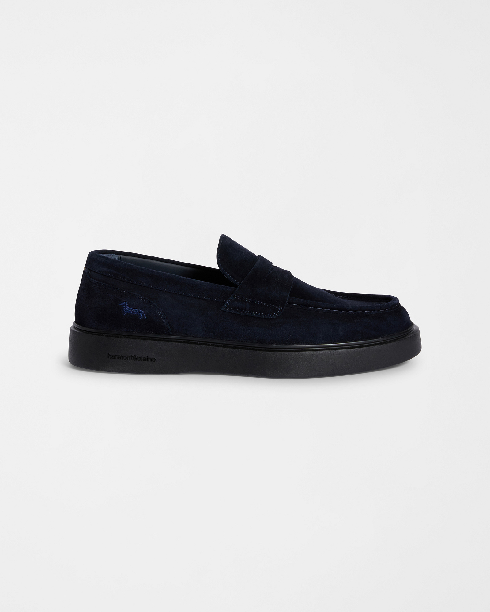 Suede Loafer, Navy Blue, large