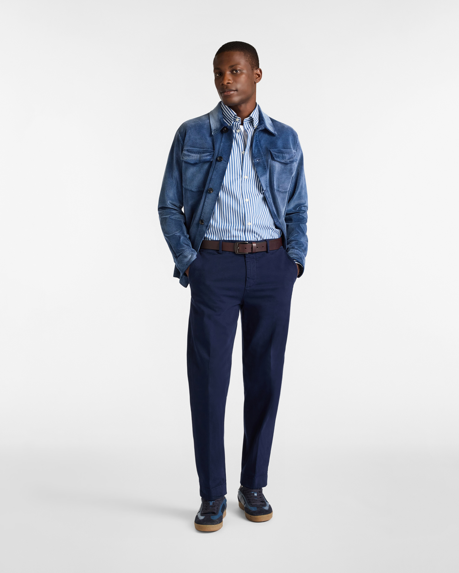 Loose Fit Chino Pants, Navy Blue, large image number 3