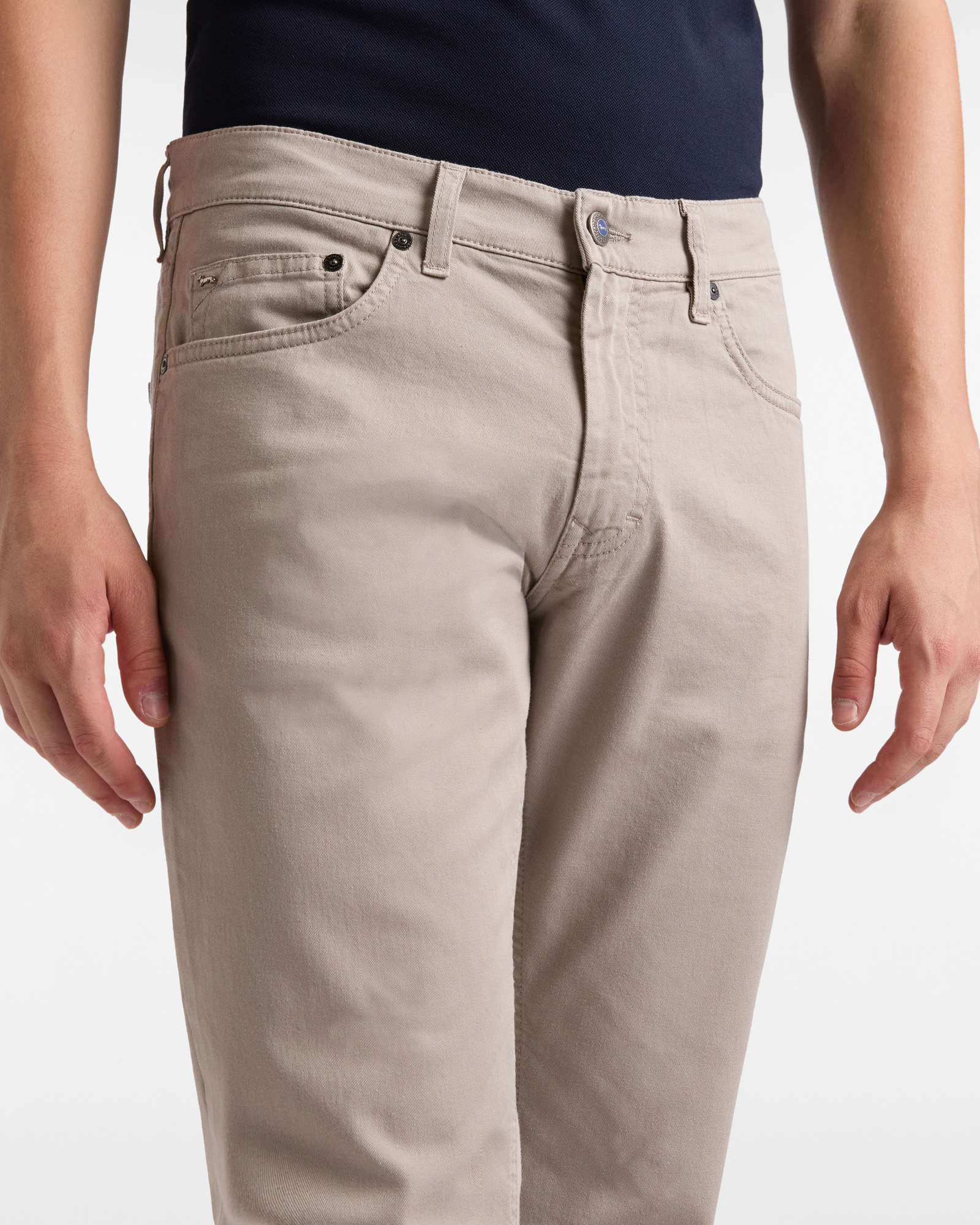 Essentials trousers in plain coloured cotton, Beige, large image number 2