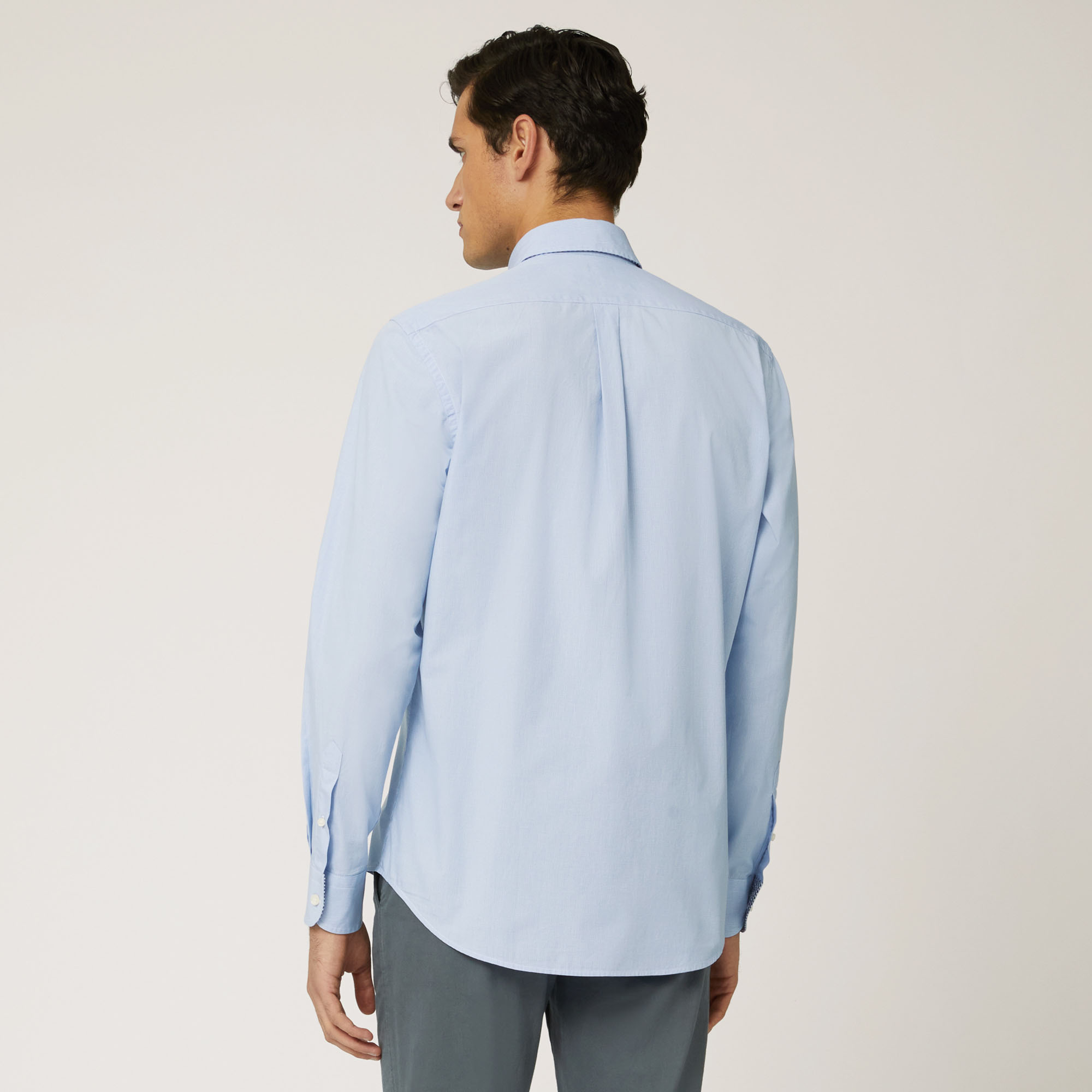 Camisa De 2 Tej Con Interiores A Contraste, Azul celeste, large image number 1