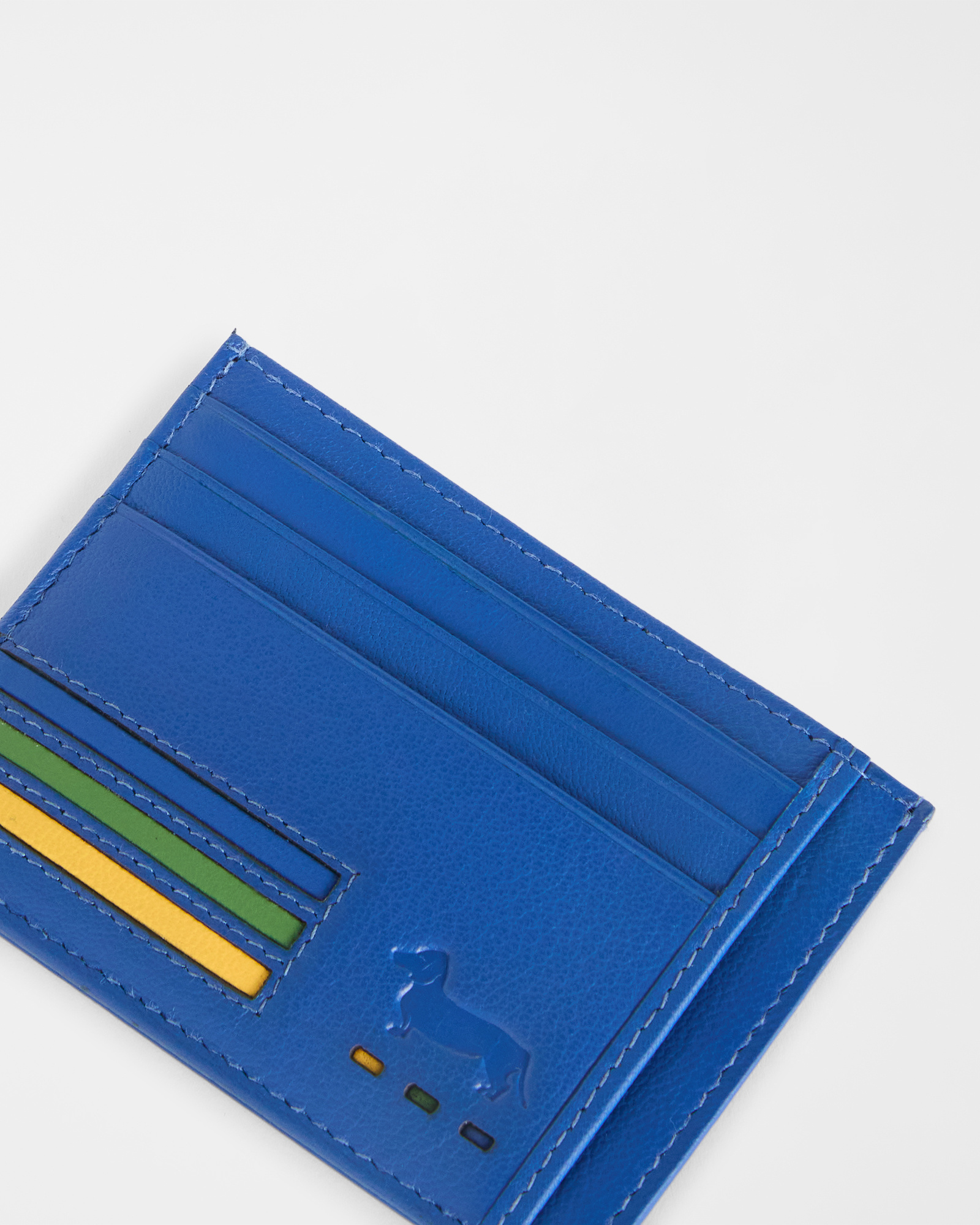 Men's leather card holder, Blue, large image number 2