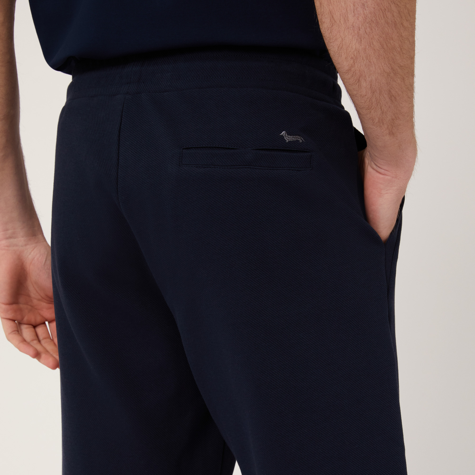 Pantalón corto de algodón elástico con bolsillo trasero, Azul, large image number 2