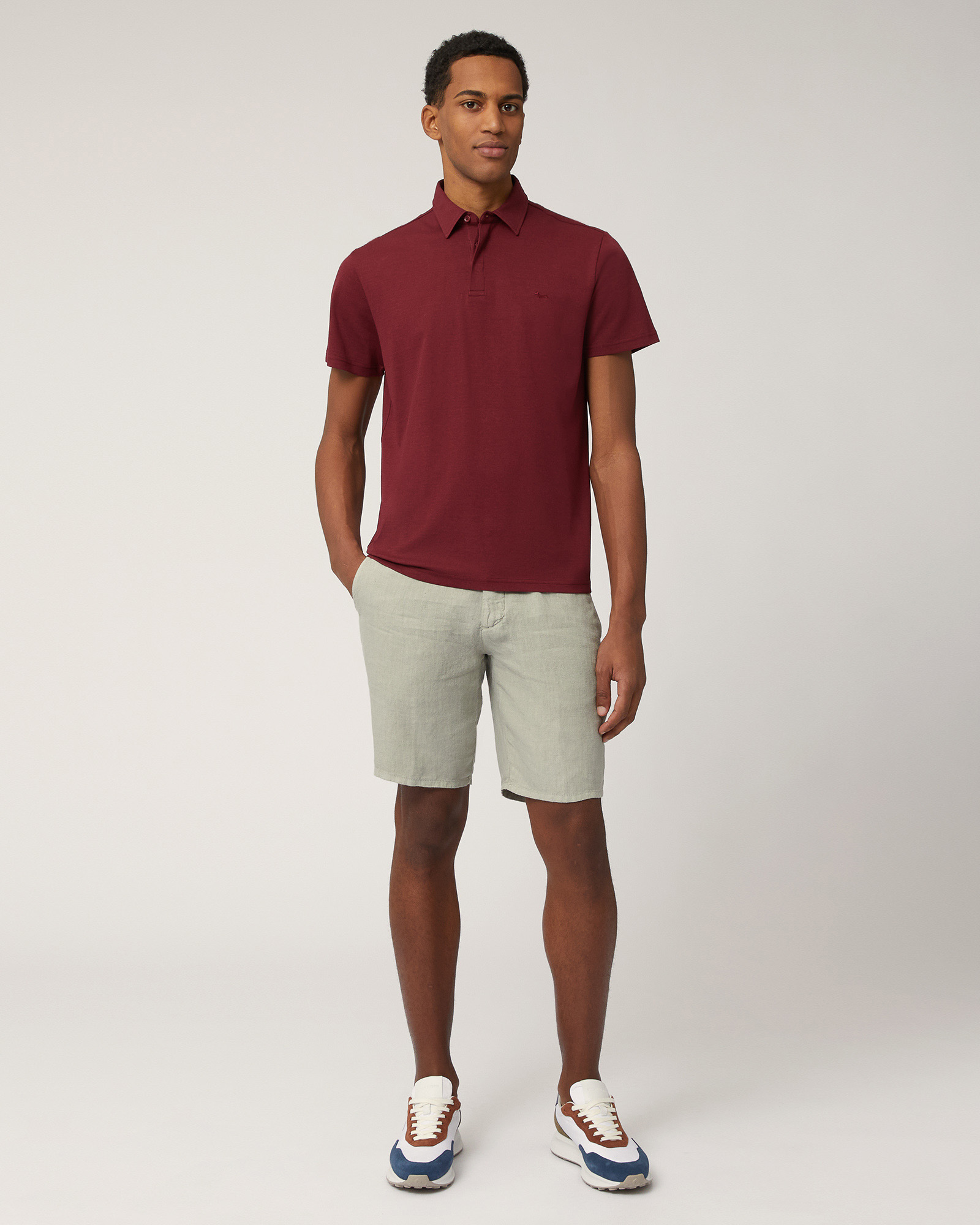 Solid Color Cotton Polo, Burgundy, large image number 3