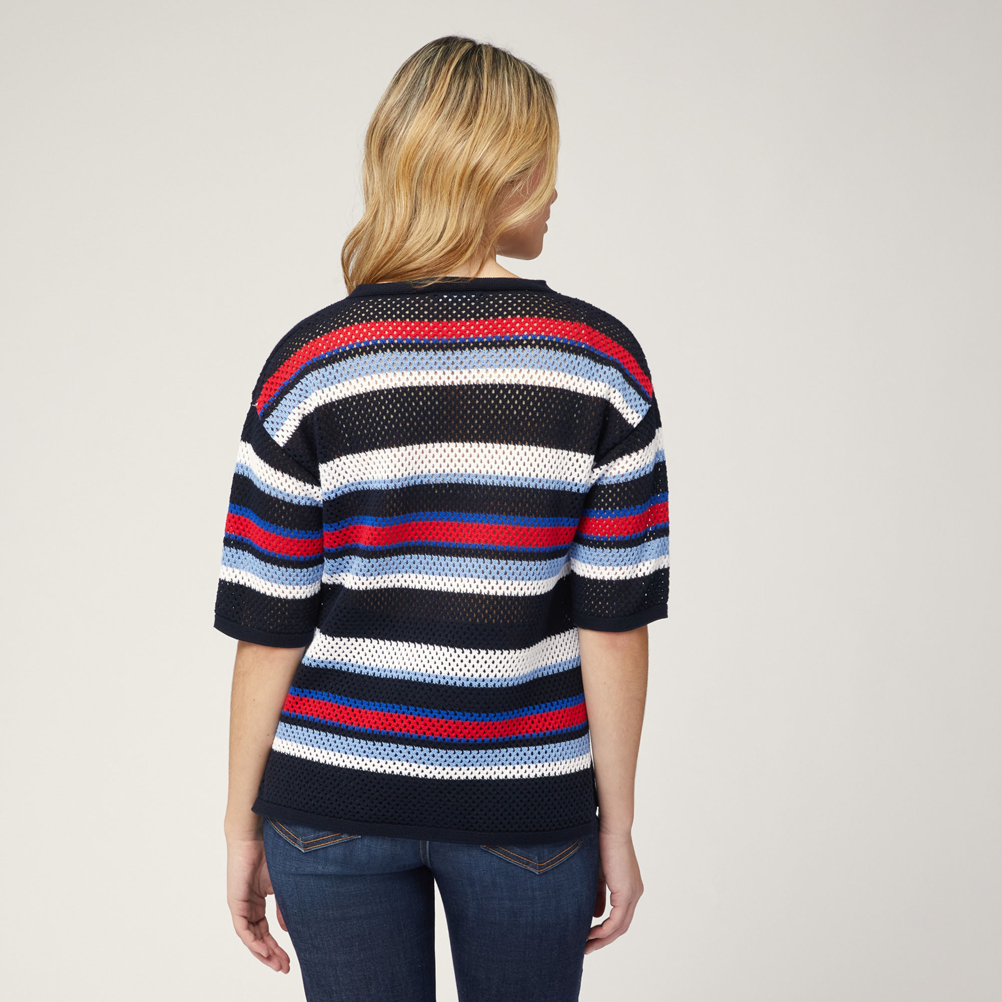 Striped Openwork Sweater