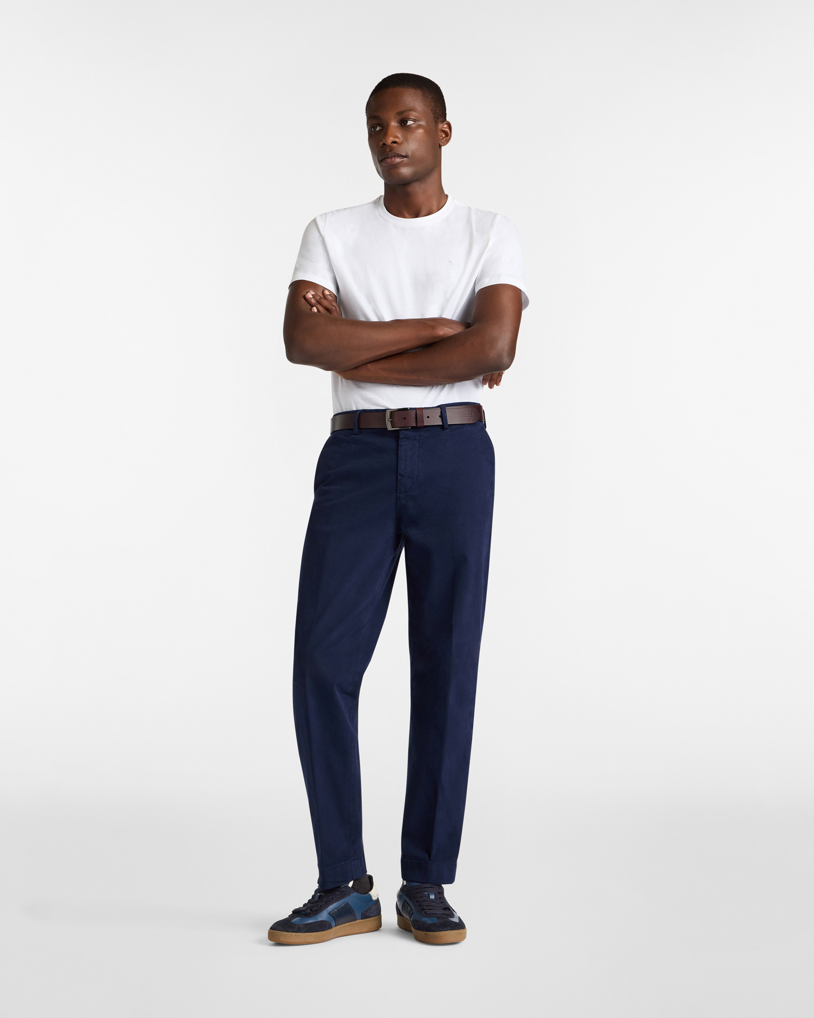 Essentials t shirt in plain coloured cotton, White, large image number 3