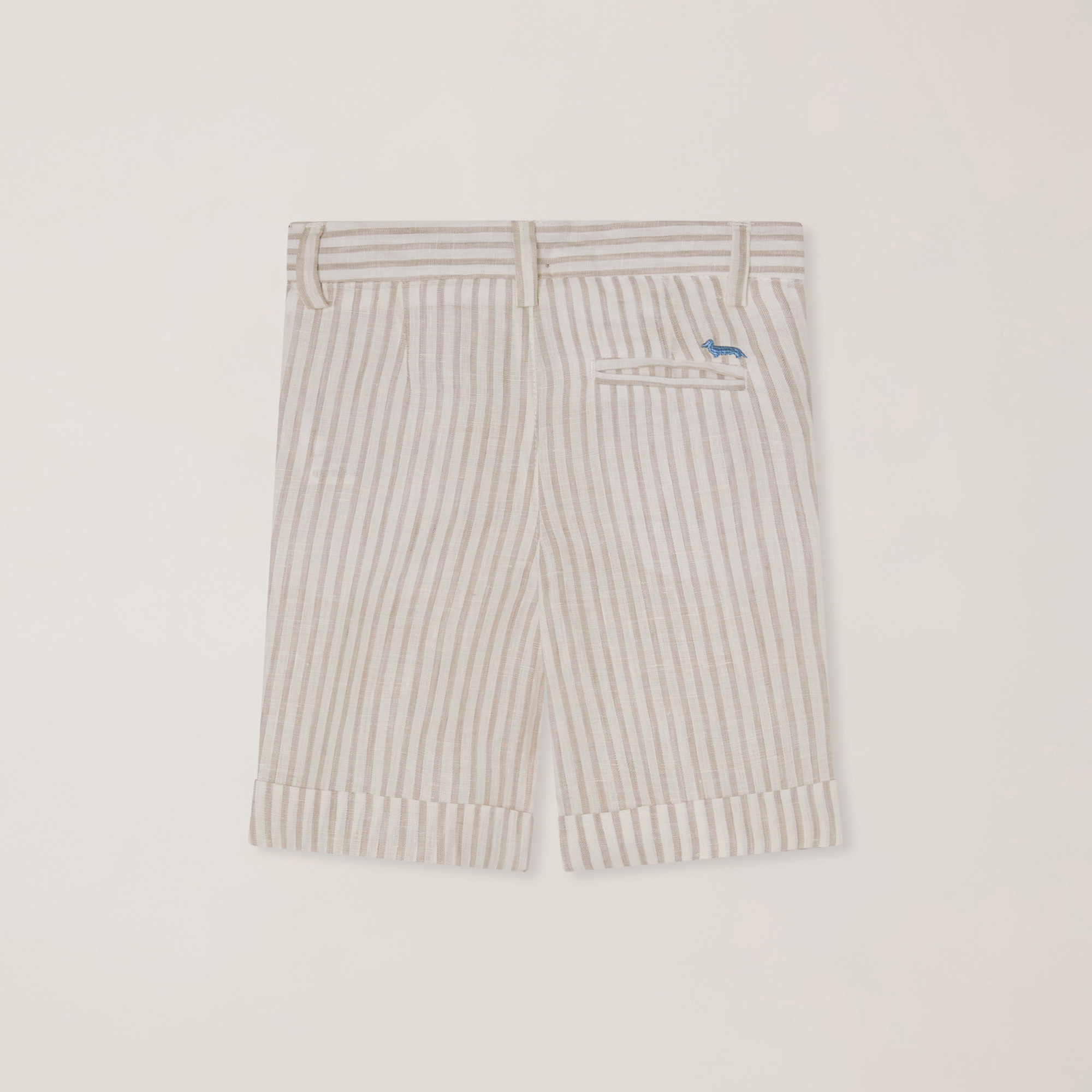 Striped linen bermuda shorts