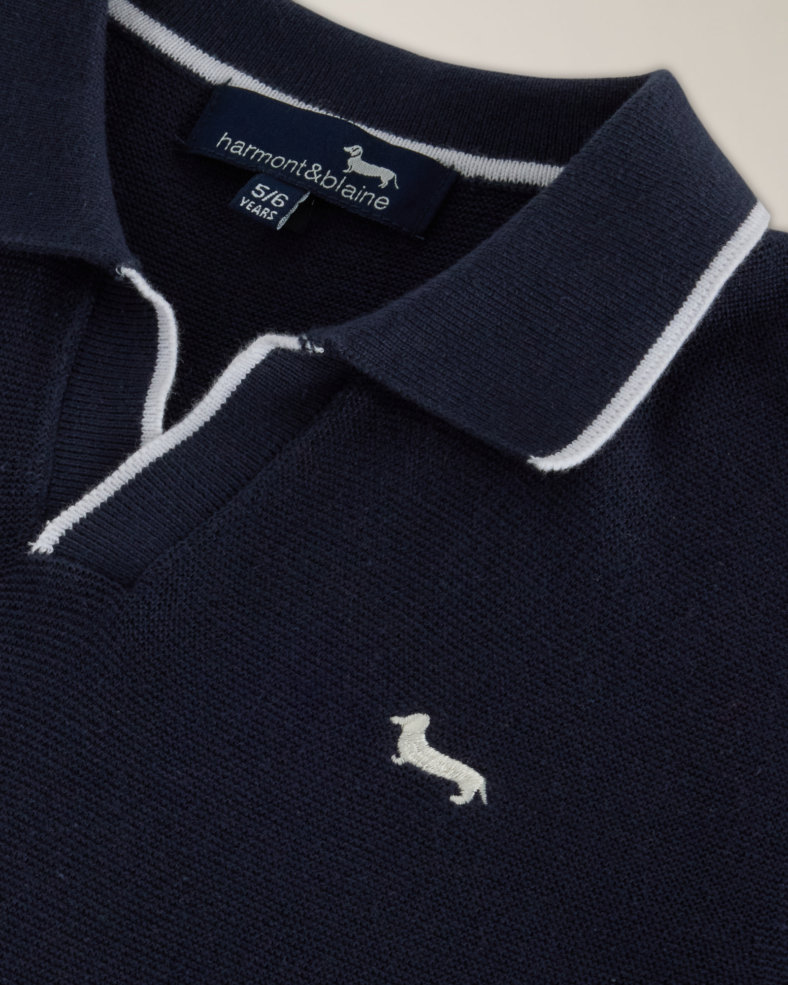 Polo de manga corta con logo bordado, Azul, large image number 2