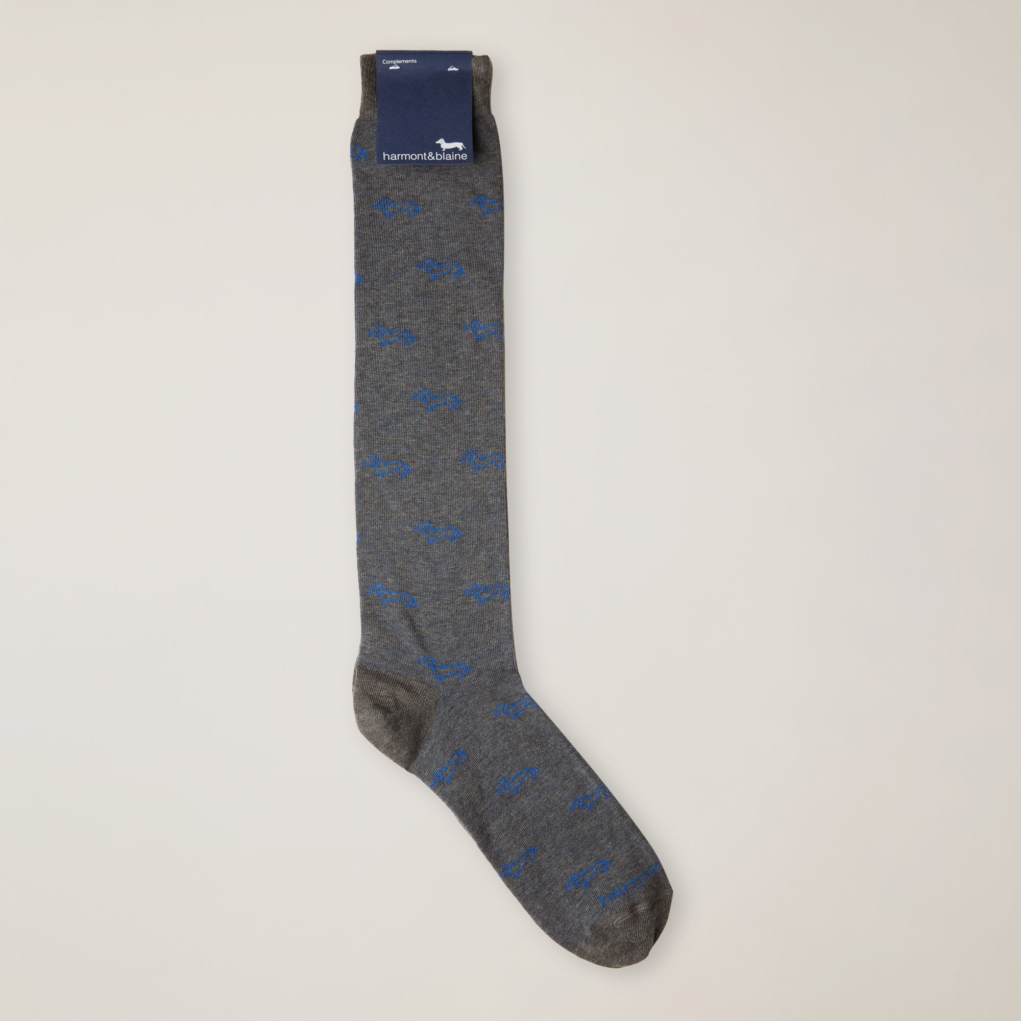 Calze Lunghe Con Bassotti All-Over, Grigio, large image number 0