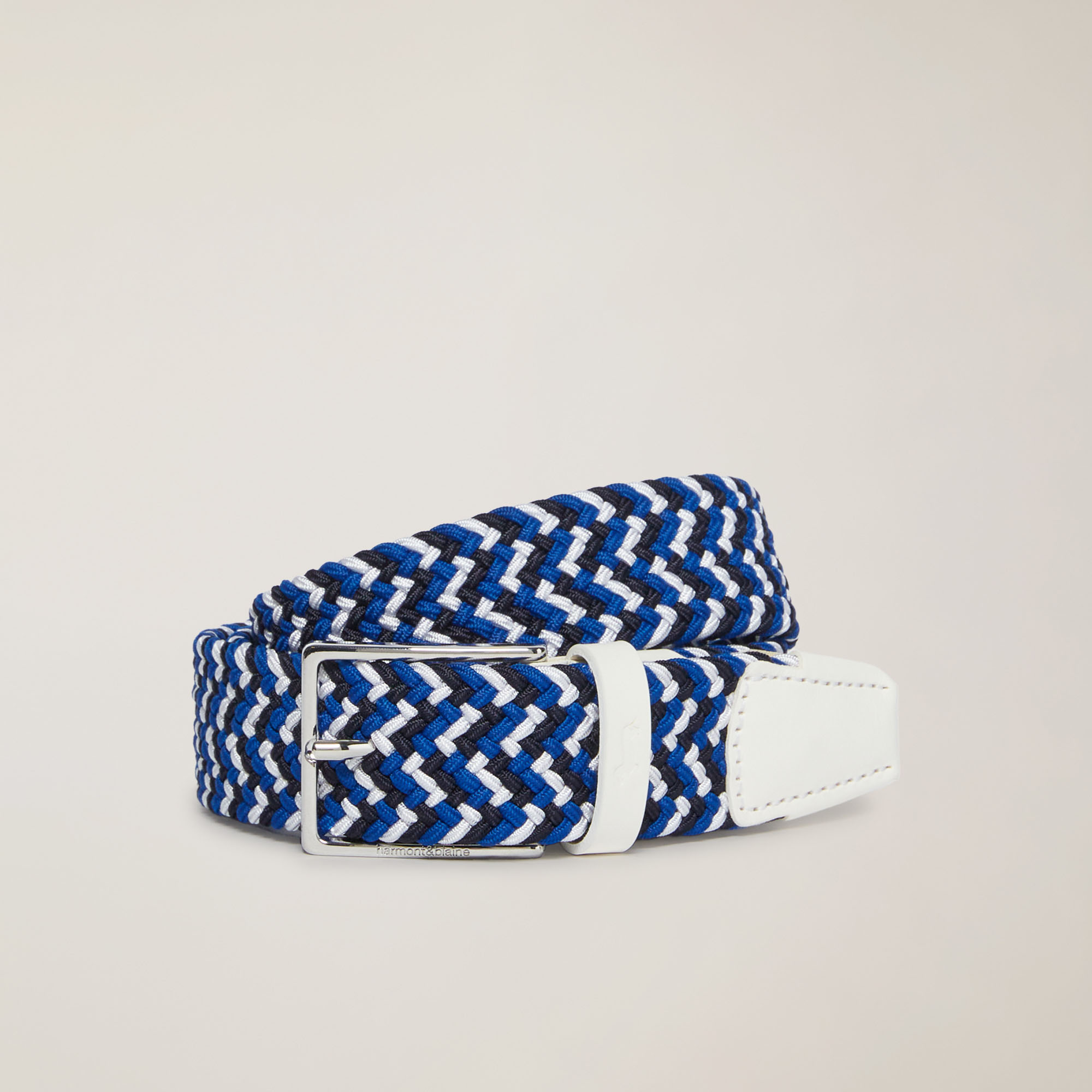 Multicolor Woven Belt, White / Blue, large
