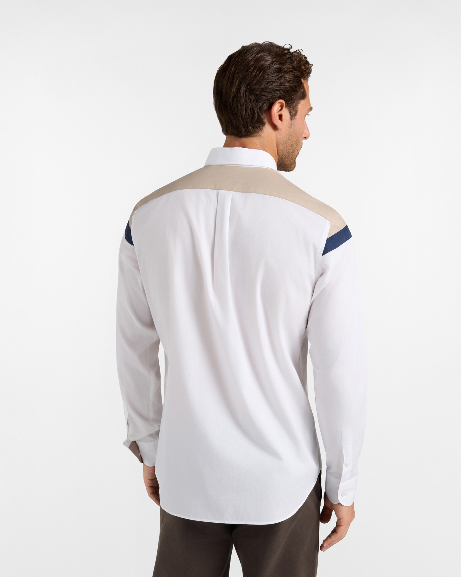 Men's regular-fit  peach poplin shirt with bands, WHITE, large image number 2
