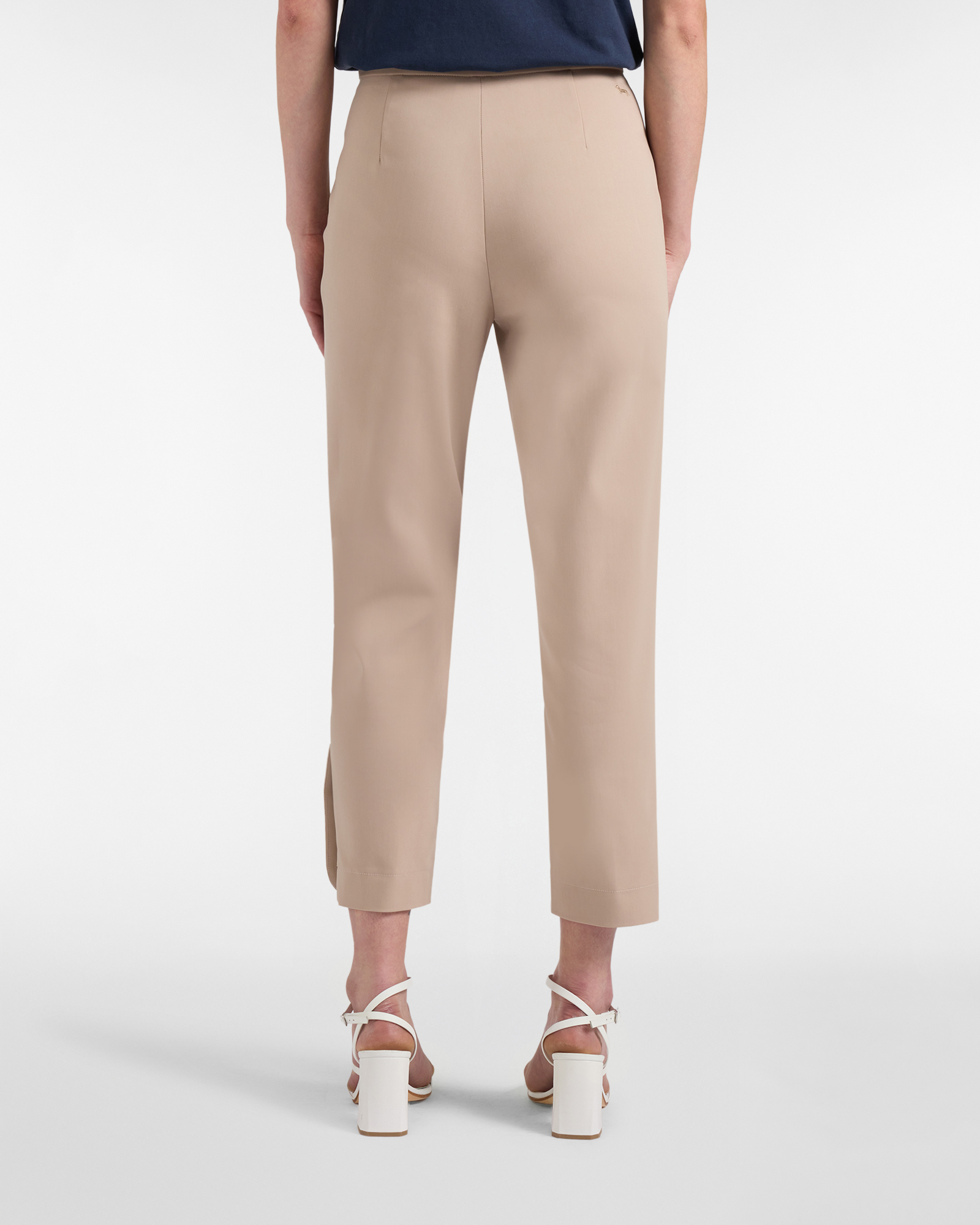 Women's slim pants with slits at the bottom